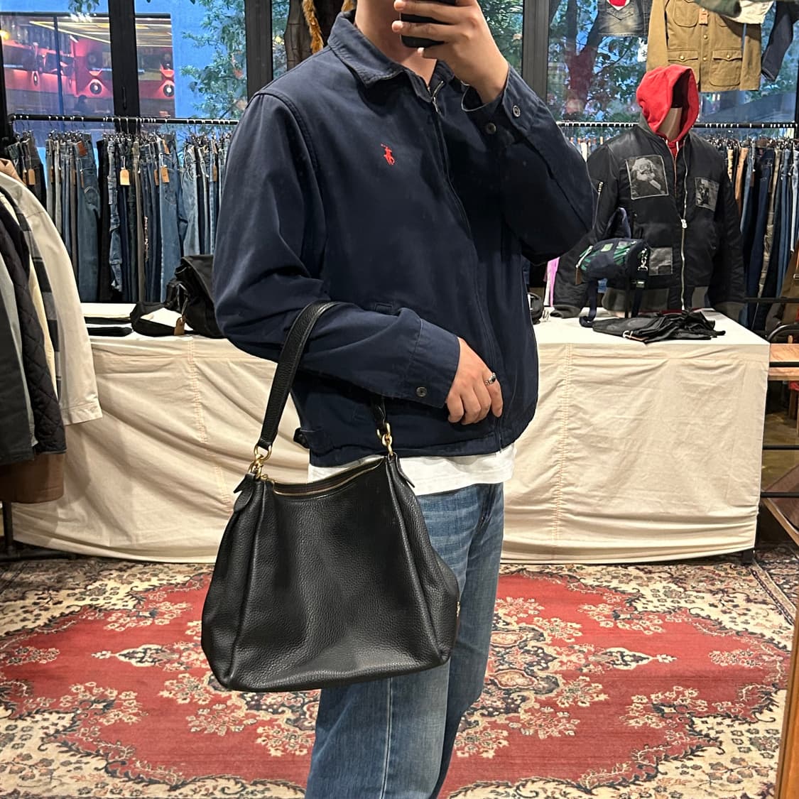 코치 COACH 블랙 페블 레더 숄더백 호보백 가방 상품이미지10