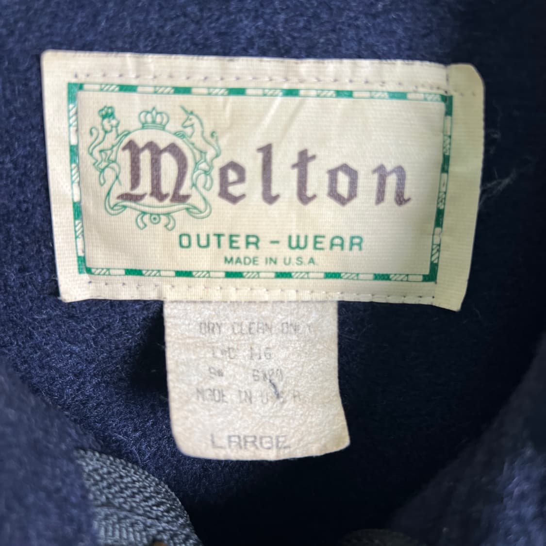 Melton 멜톤 네이비 울 집업 자켓 L 상품이미지3