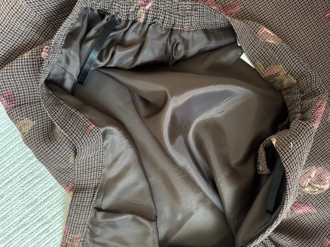 일본빈티지 플라워 브라운핑크 롱스커트 상품이미지5