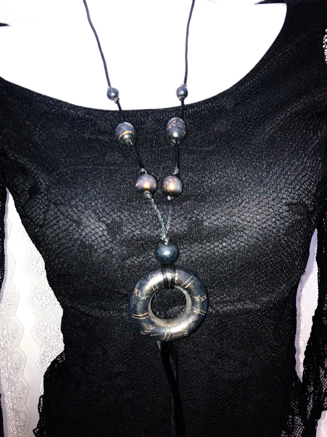 black wood oriental necklace 상품이미지1