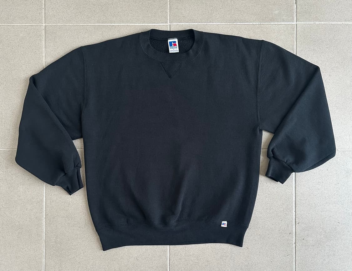 90s 빈티지 러셀 스웻셔츠 블랙 L USA 상품이미지1