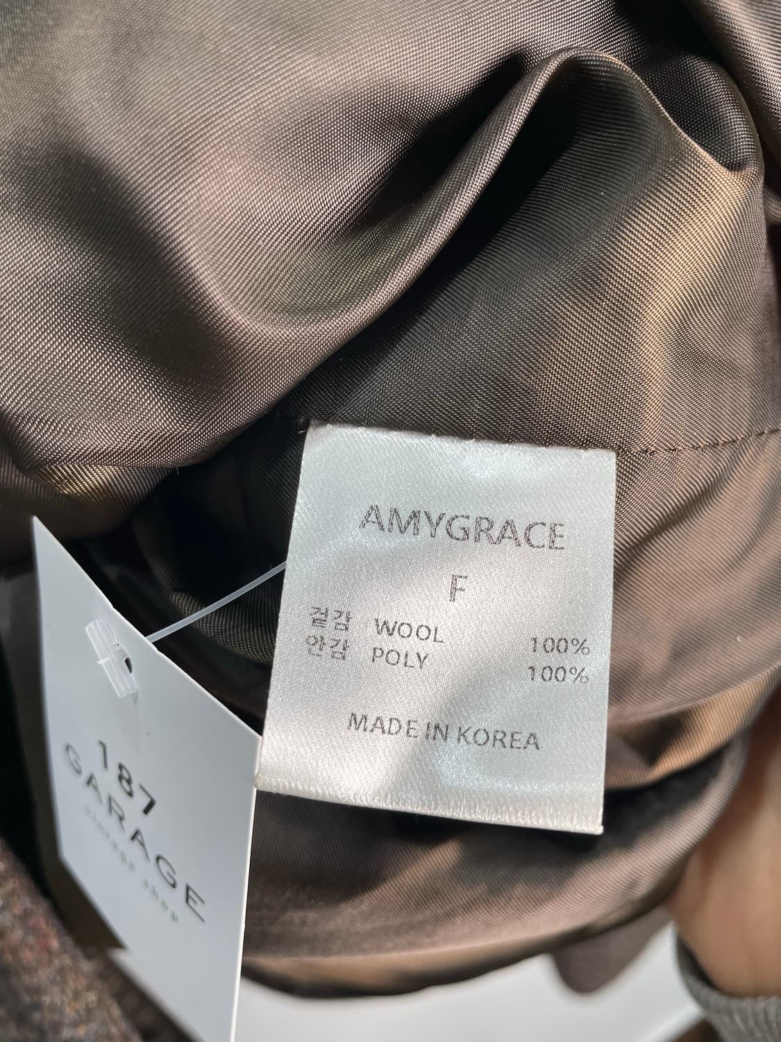 AMYGRACE 울 100% 체크 코트 상품이미지3