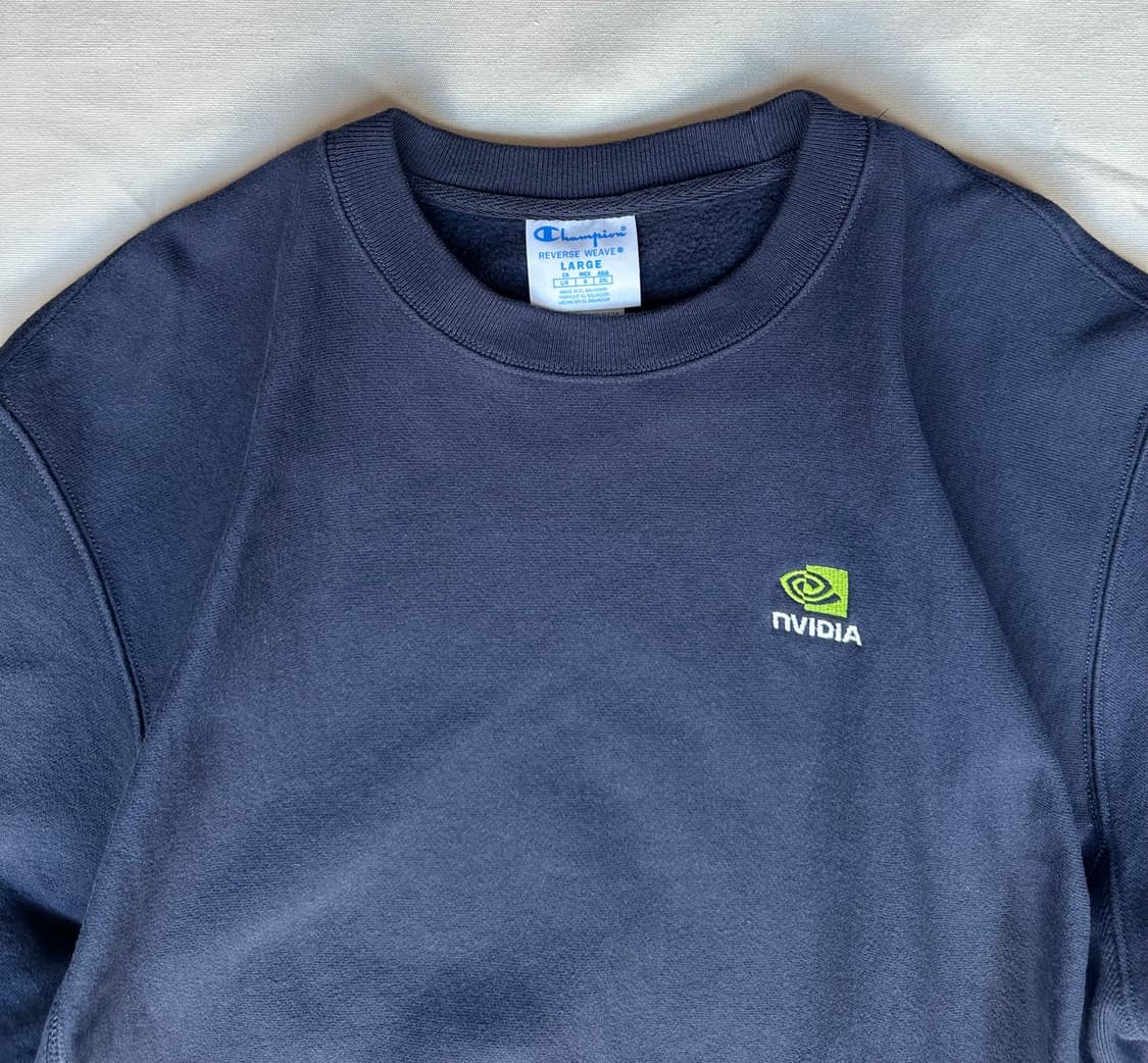 챔피온 리버스 위브 엔비디아(NVIDIA) 로고 스웻셔츠 네이비 L 상품이미지6