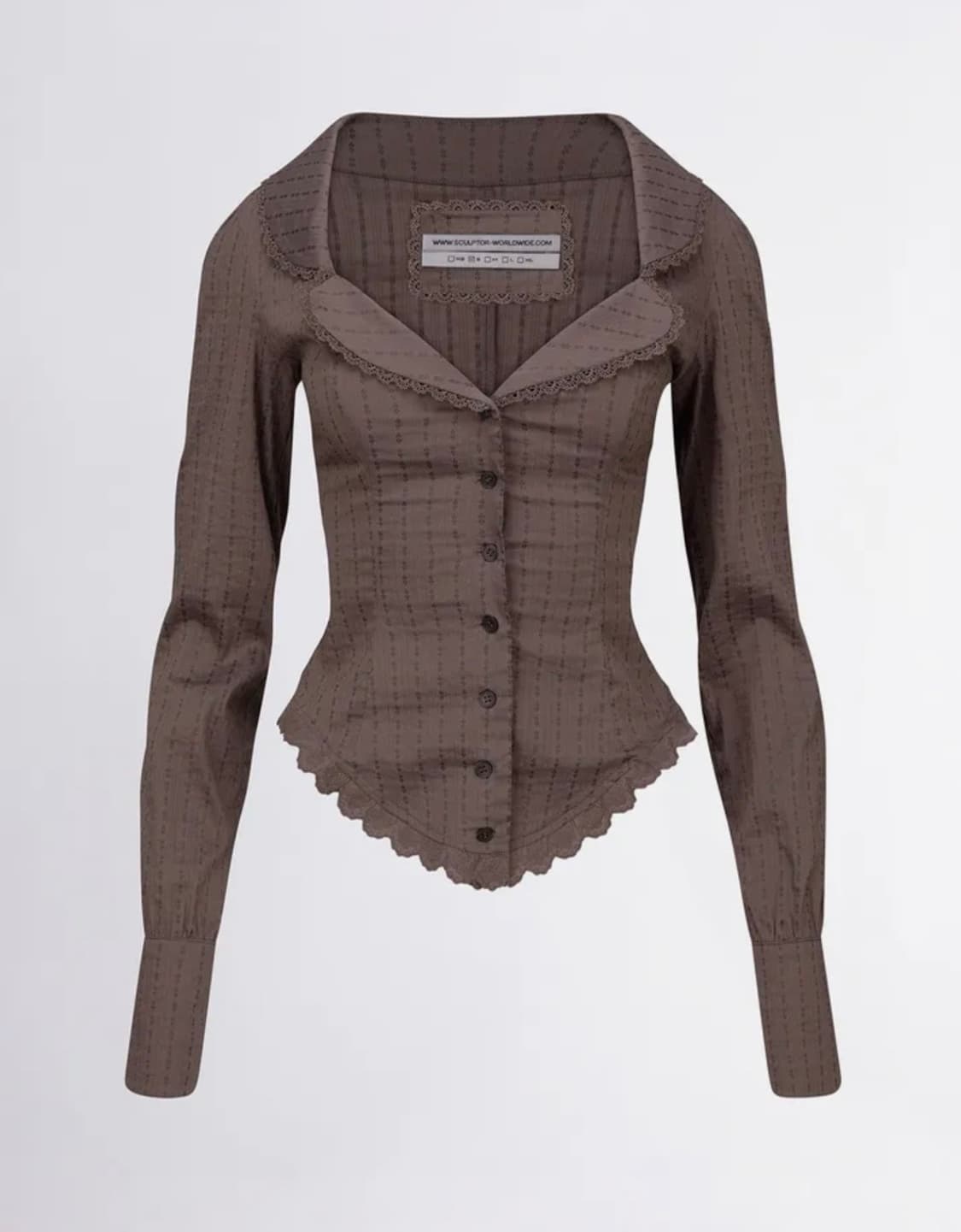 Clover Leaf Neck Blouse Dark Mauve 상품이미지1