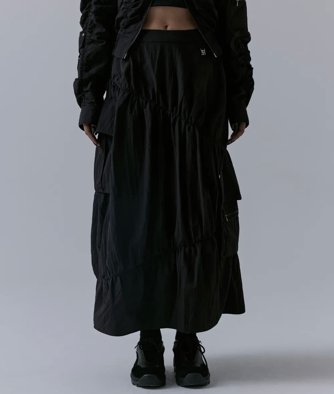 Nylon Cargo Shirring Set-up Skirt 상품이미지1