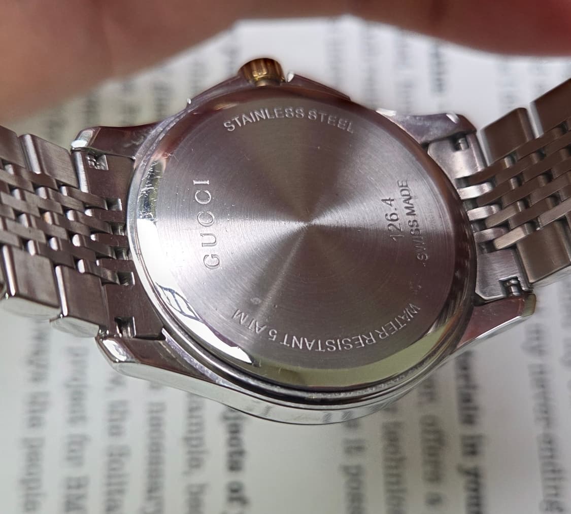 구찌 G타임리스 126.4 콤비 쿼츠 드레스워치 남성용 브레이슬릿 ver 상품이미지7