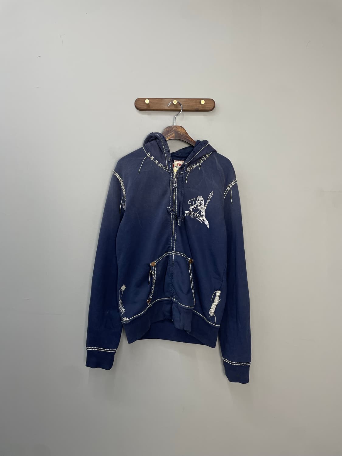 트루릴리전 스티치 네이비 후드집업 H1011 상품이미지3