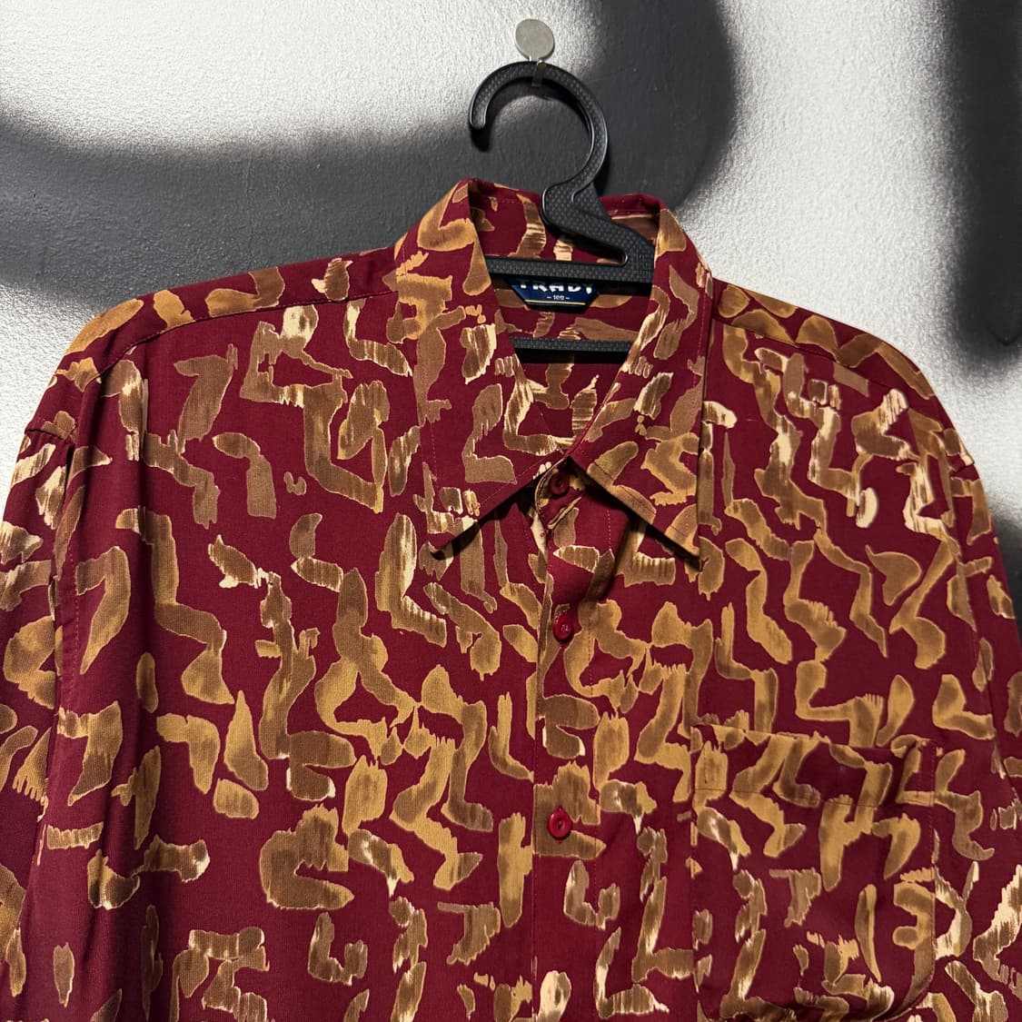 VTG 빈티지 오리엔탈 에스닉 풀 패턴 원포켓 긴팔 셔츠 상품이미지3