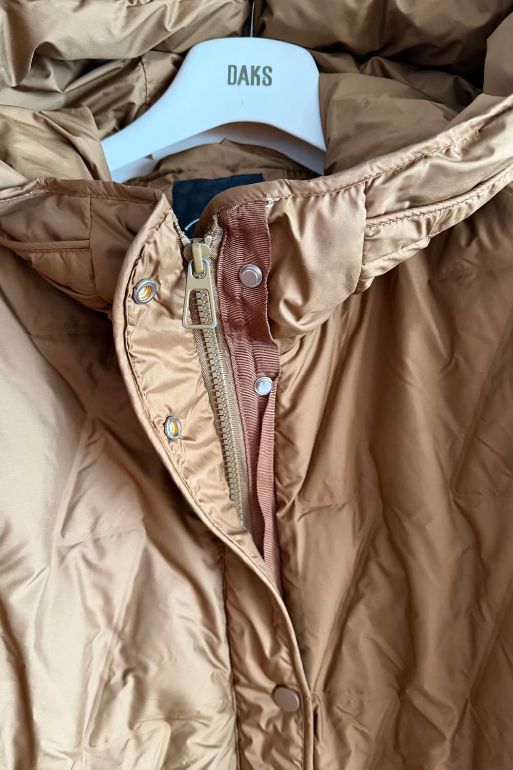 자바손 다운 경량 패딩 점퍼 카멜 브라운 후드 다운 자켓 L사이즈 여행 상품이미지2