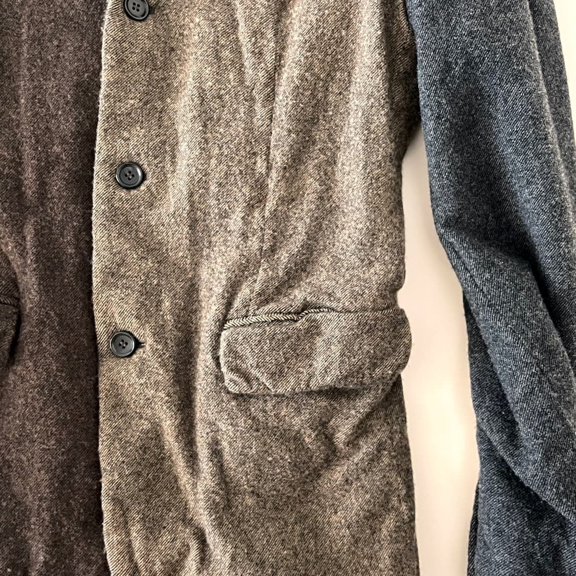 꼼데가르송 옴므 듀 바이컬러 축융 울 자켓 상품이미지4