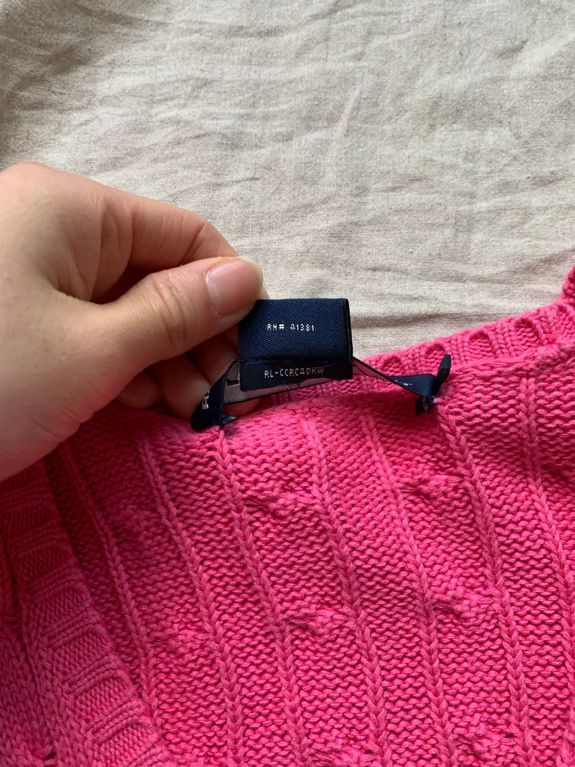 폴로 랄프로렌 포니로고 케이블 브이넥 니트 핑크 상품이미지8