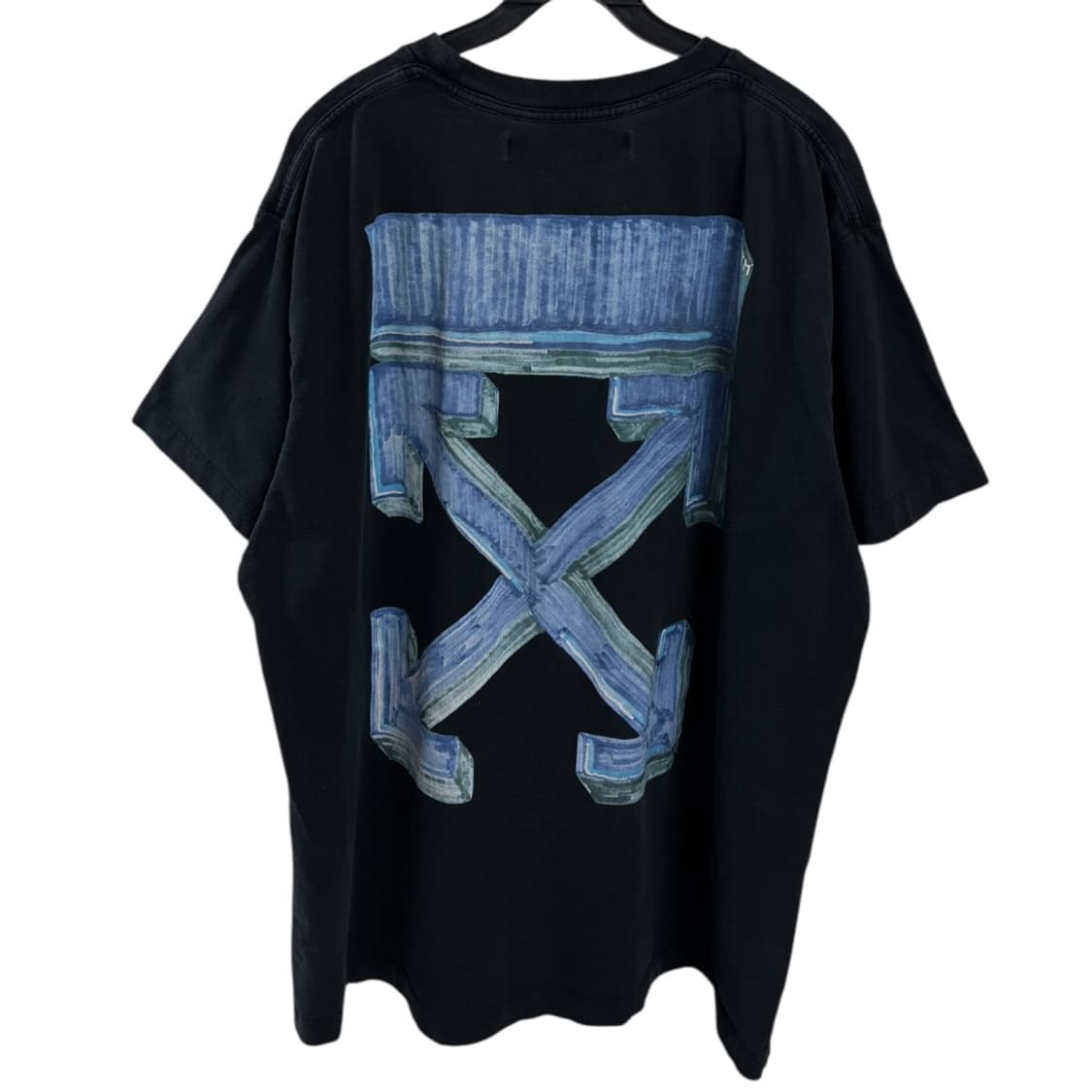 큐알)오프화이트 마커 펜 애로우 오버핏 티셔츠 상품이미지1