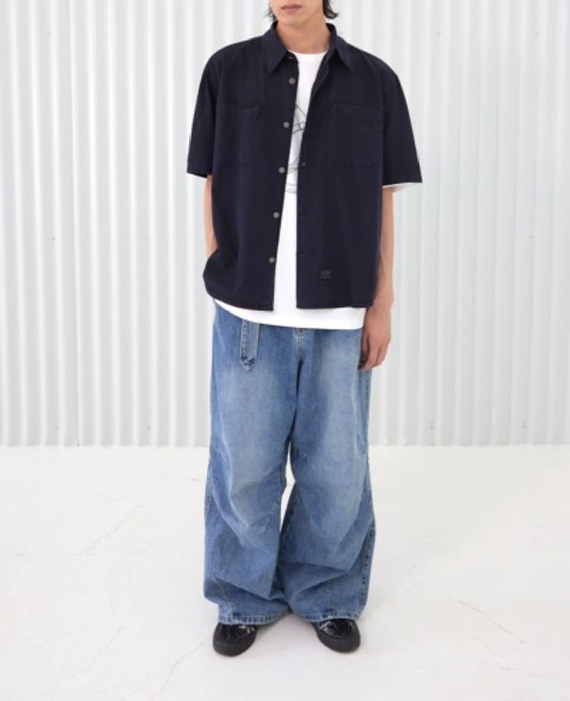 해칭룸 뮤지엄 워크 셔츠 네이비 3 상품이미지1