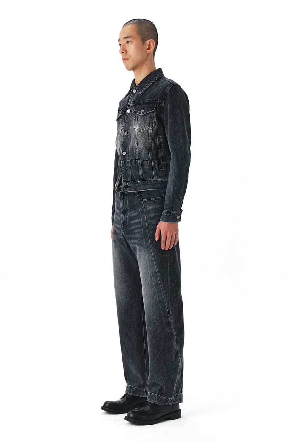 DIAGONAL CUT DENIM PANTS 상품이미지1