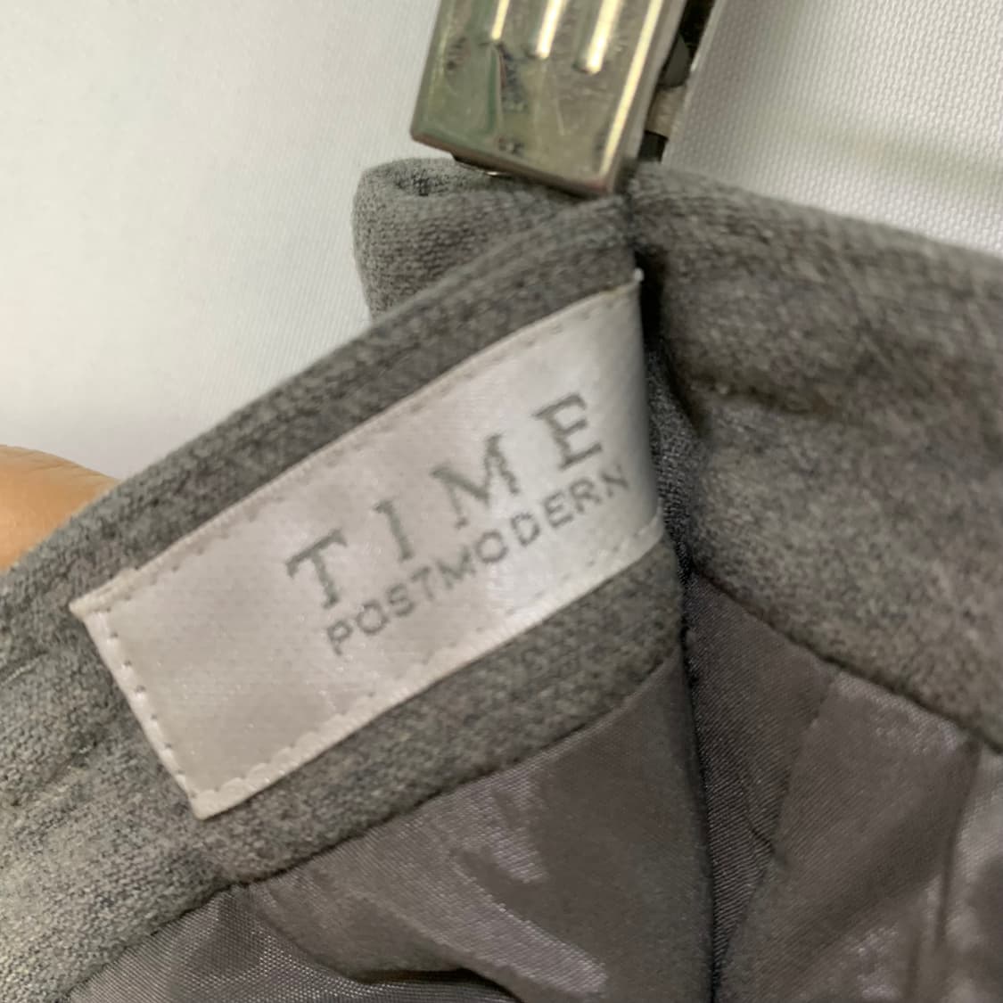 타임 빈티지 모직 미디 스커트 그레이 26-27인치 상품이미지5