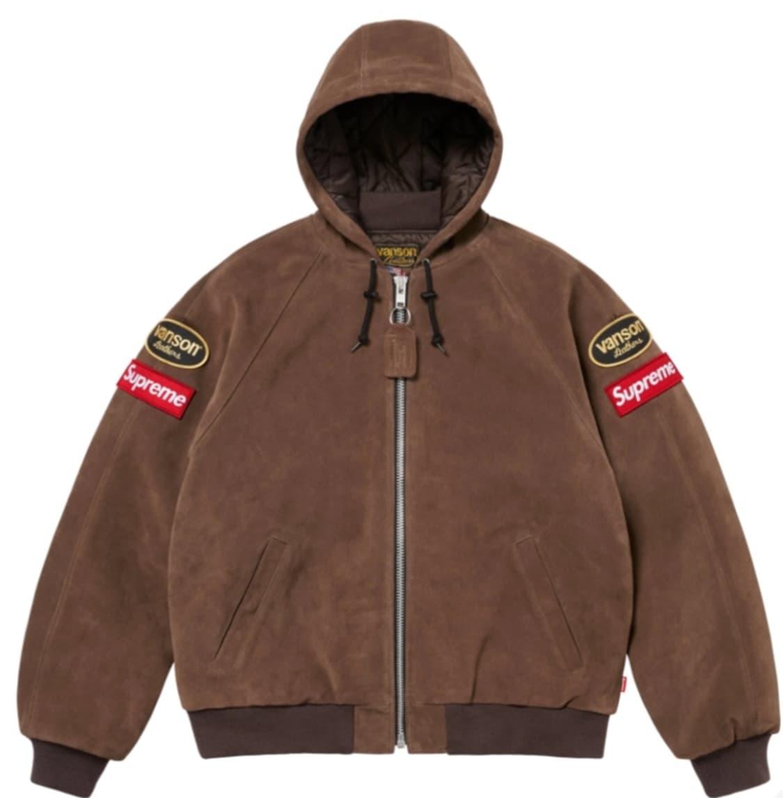 [L] 슈프림 x 밴슨 레더 후드 워크 자켓 스웨이드 - 24FW 상품이미지1