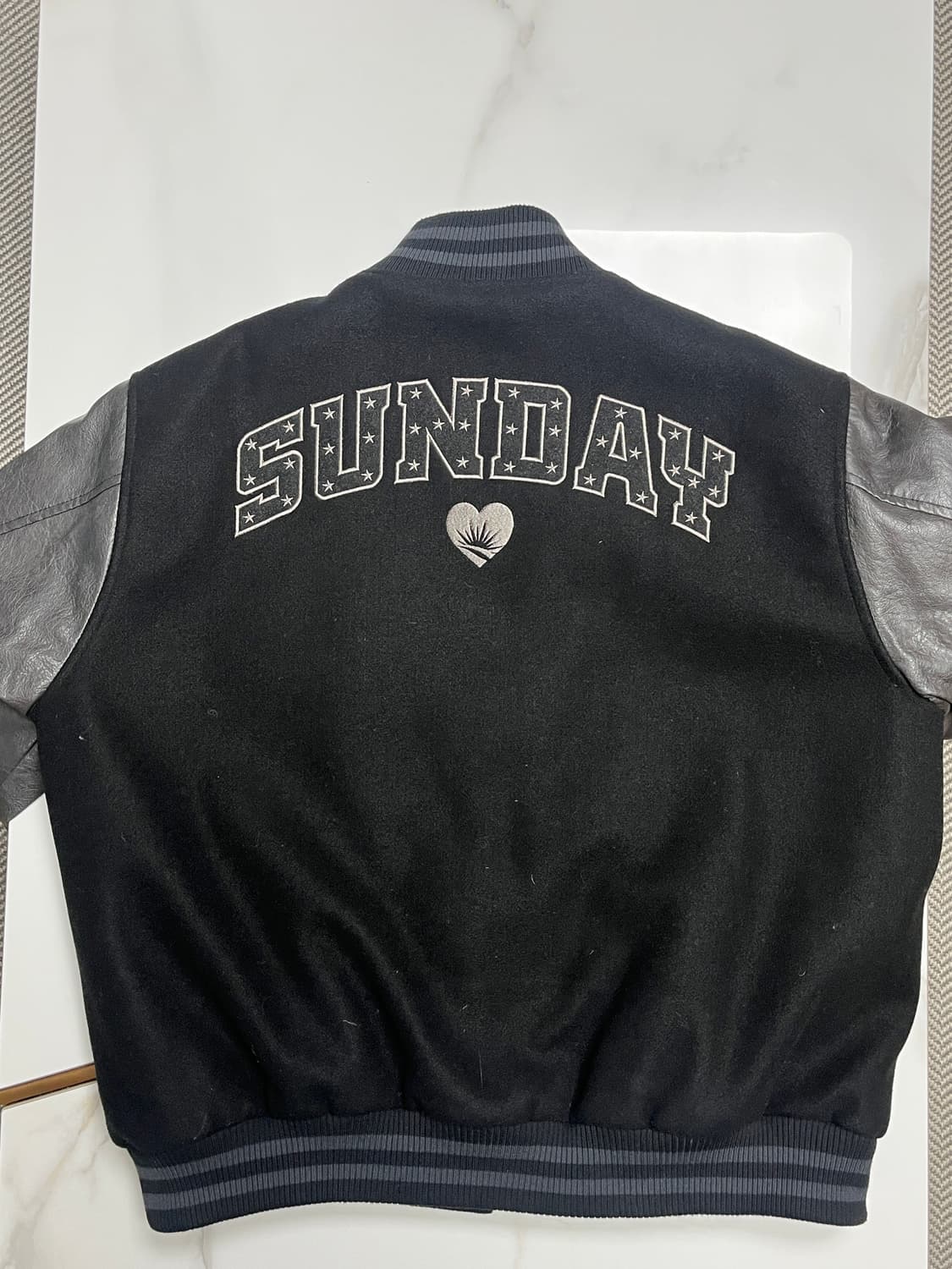 썬데이후르츠마켓 바시티 자켓 BLACK size L 상품이미지3