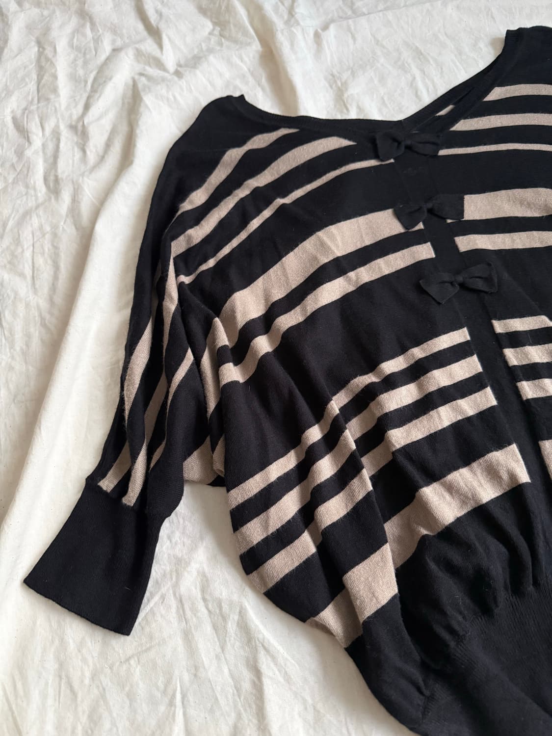 라떼 갸루 러블리 리본 포인트 가오리 탑  상품이미지2