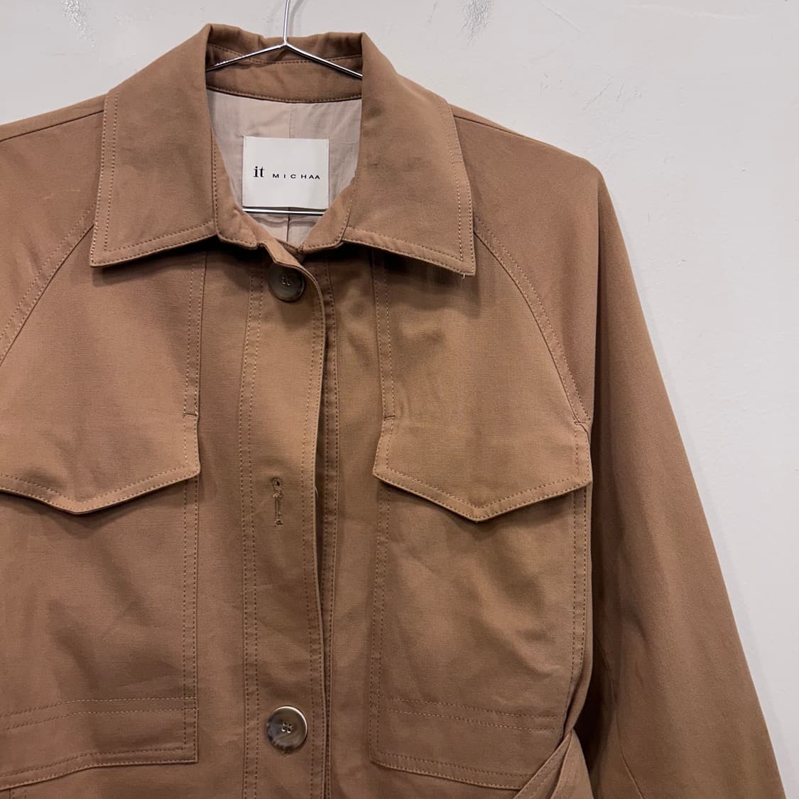 it MICHAA 체스트포켓 벨티드 코튼 헌팅자켓 상품이미지1