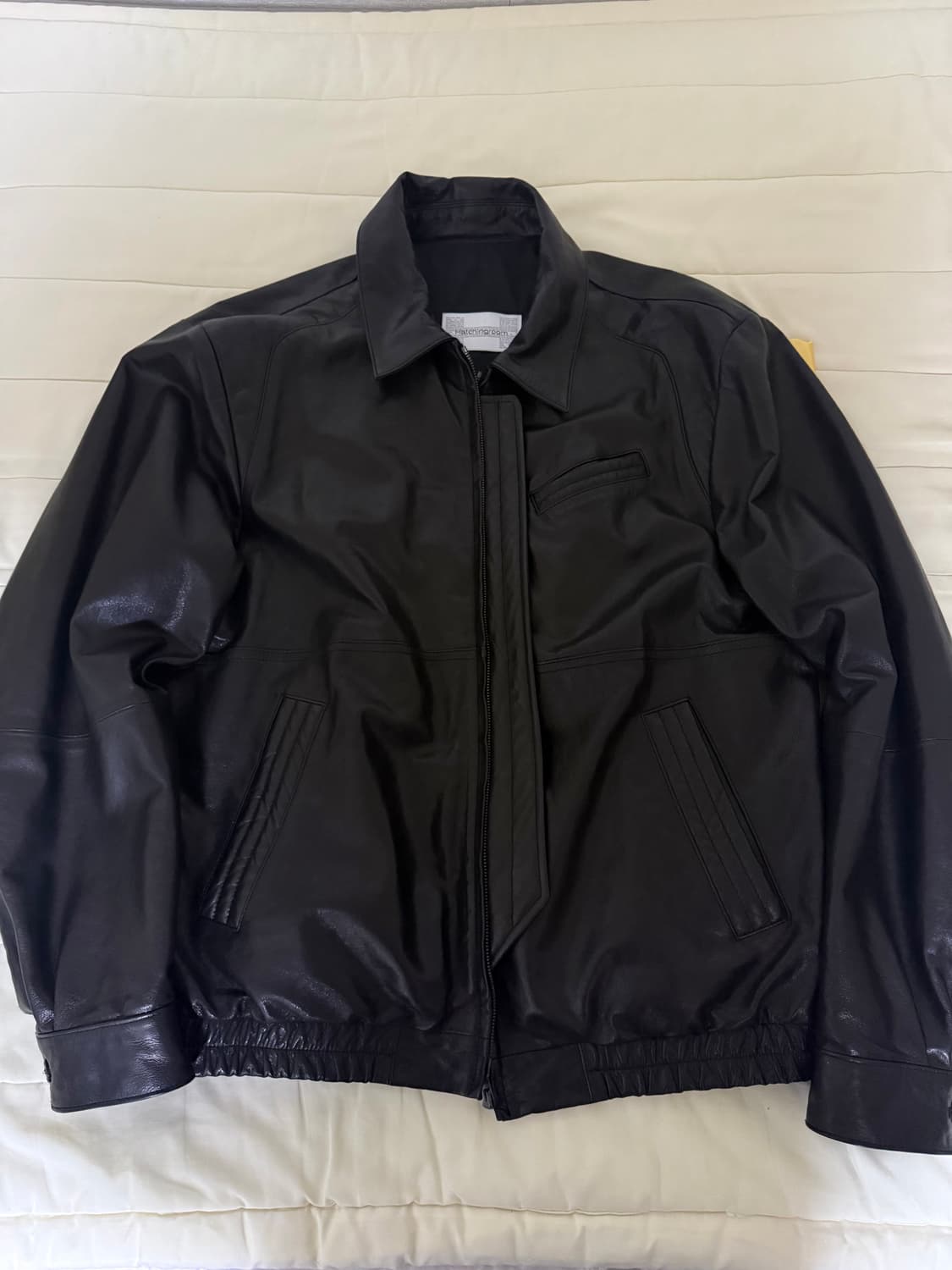 해칭룸 스티치 볼륨 레더 자켓 3사이즈 상품이미지4