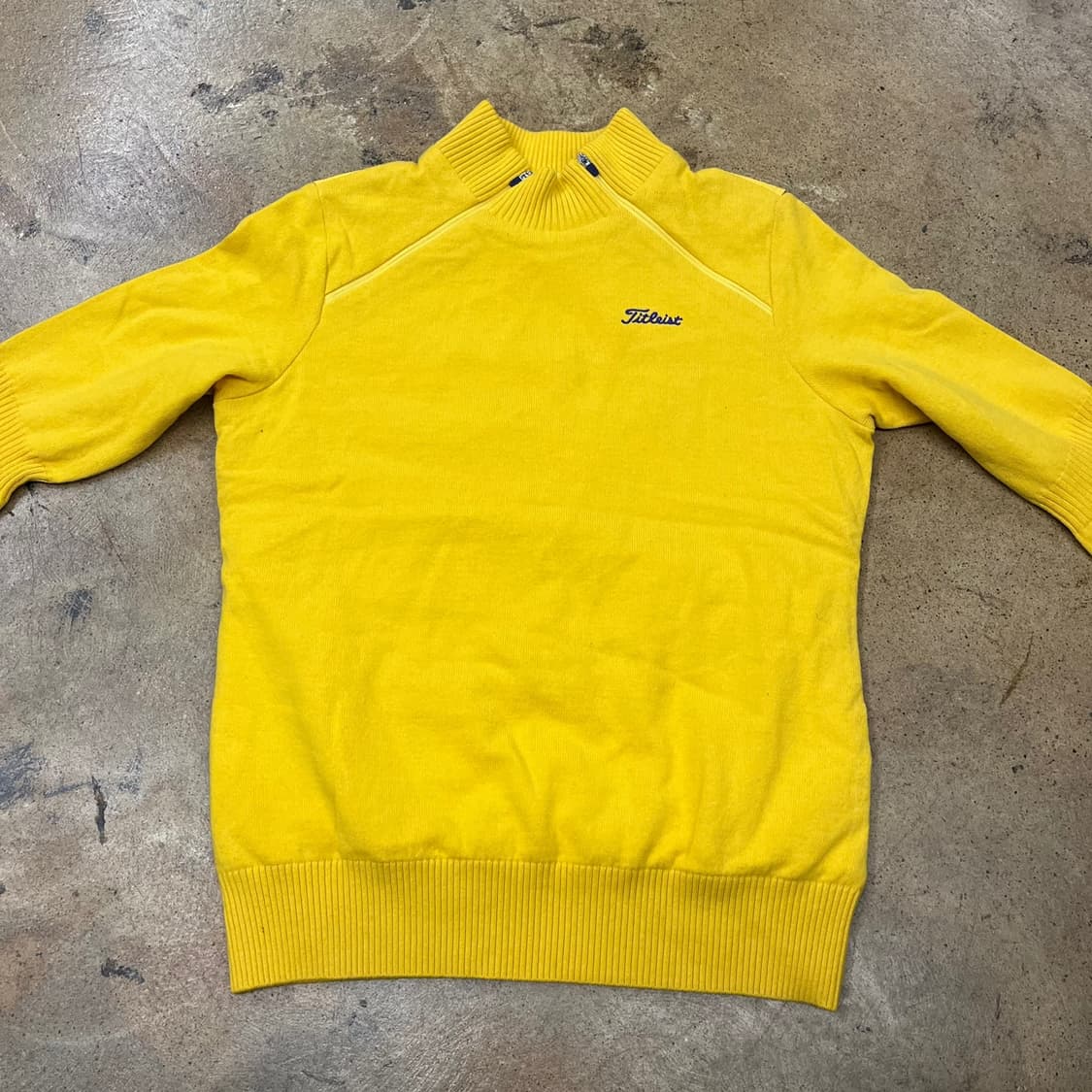 [정품/M] 타이틀리스트 옐로우 골프 스웨터 방풍니트 b15 상품이미지3