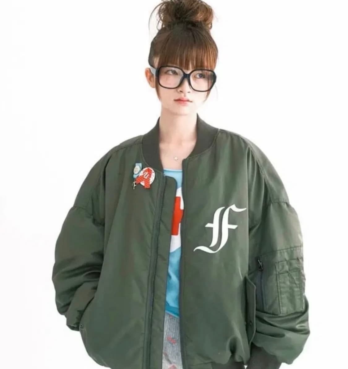 샵페어리 봄버자켓 카키 상품이미지1