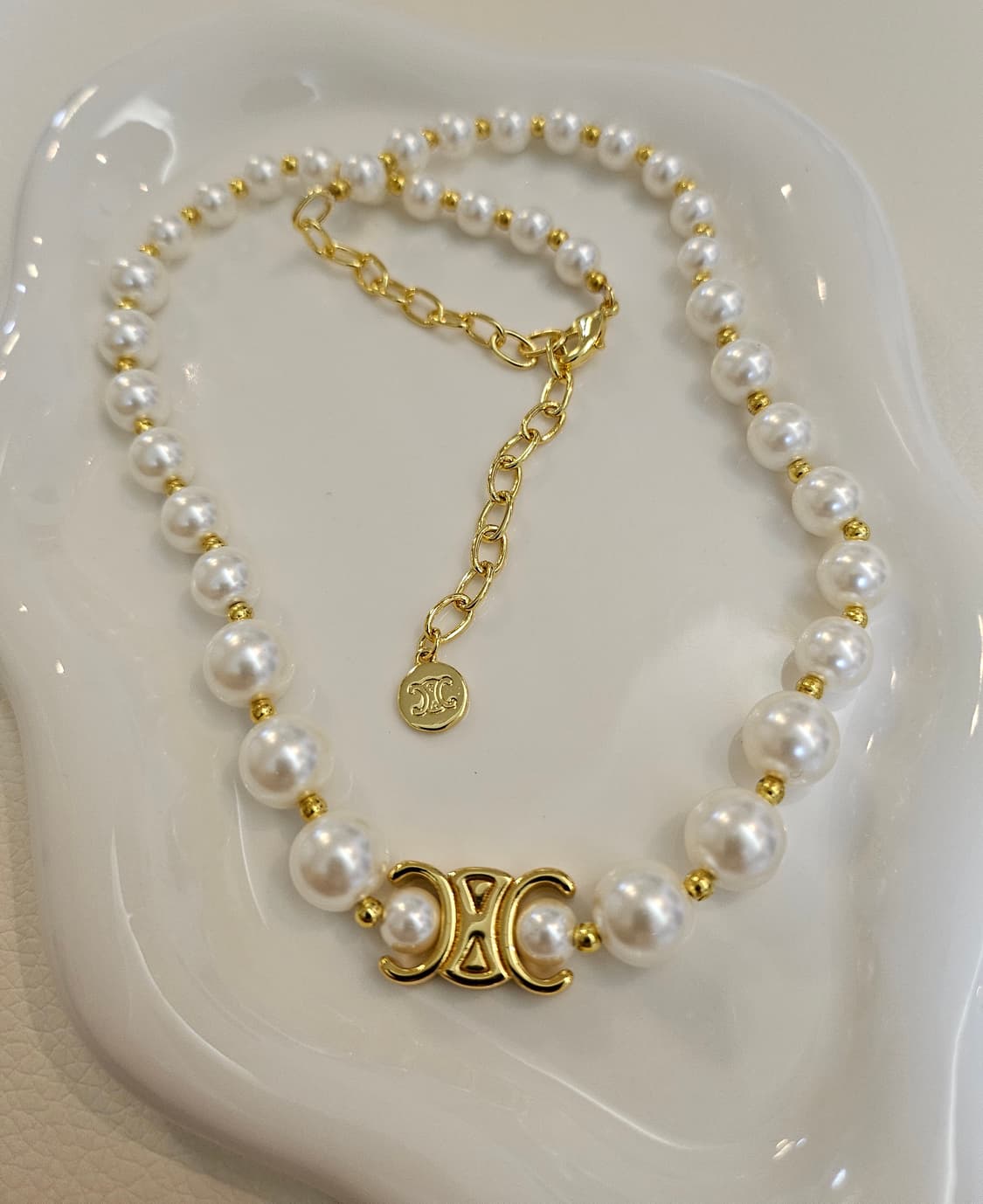 셀린느 스왈 진주 목걸이 업사이클링 상품이미지1