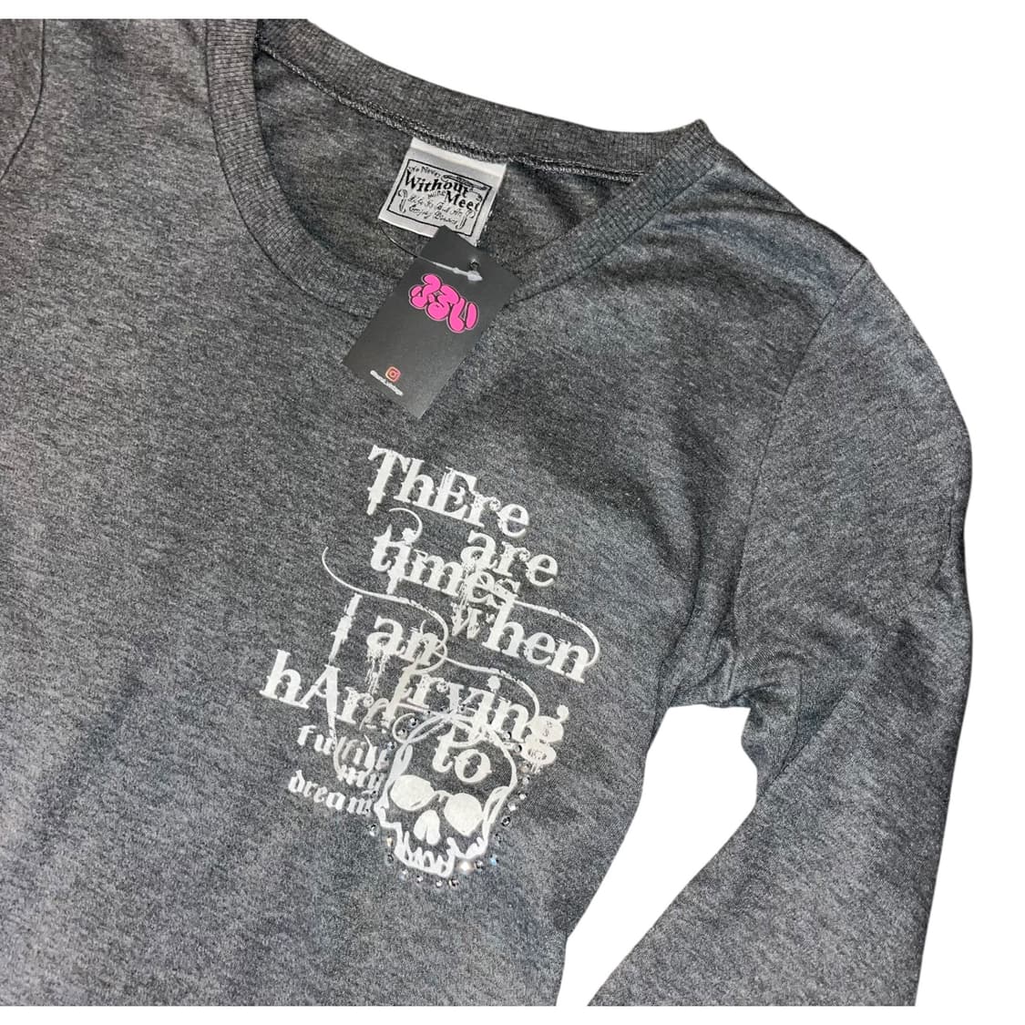 날개 자수 글리터 프린팅 긴팔티 펑크y2k갸루 상품이미지4