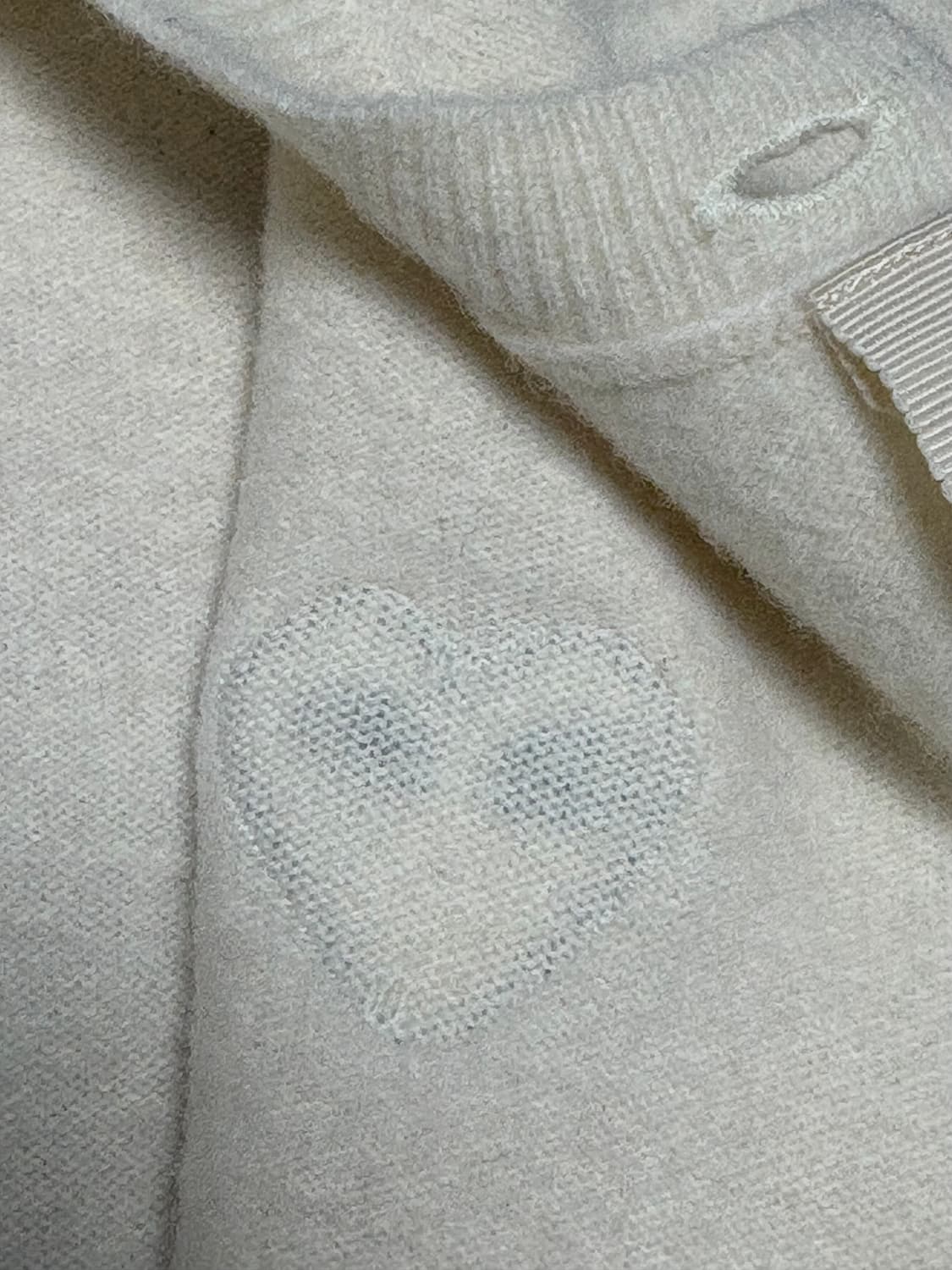 (수수료X)<정품> 꼼데가르송 화이트 와펜 가디건 아이보리 크림 상품이미지5