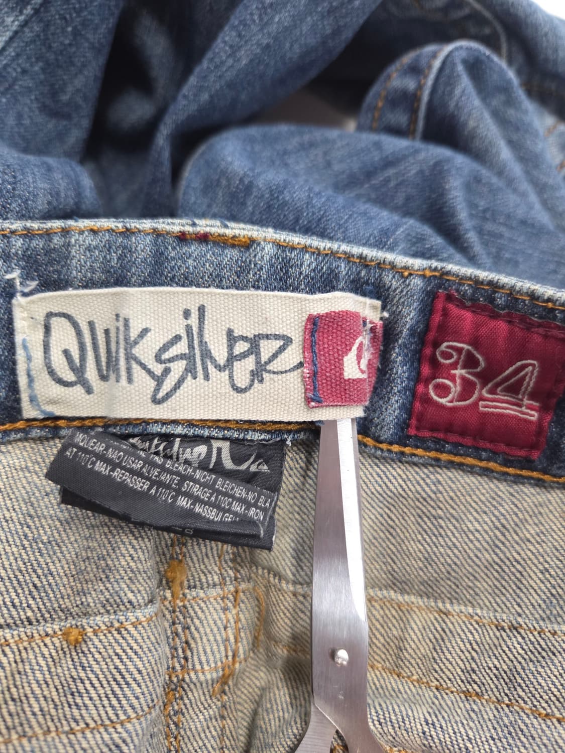 QUIKSILVER 퀵실버 빈티지 워싱 디스트로이드 데님 팬츠 상품이미지5