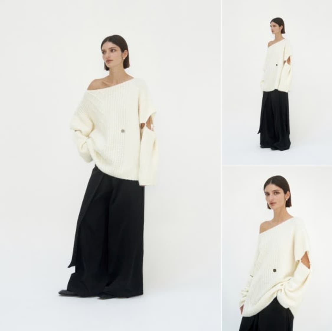 트리밍버드 보트넥 오프숄더 니트 상품이미지3