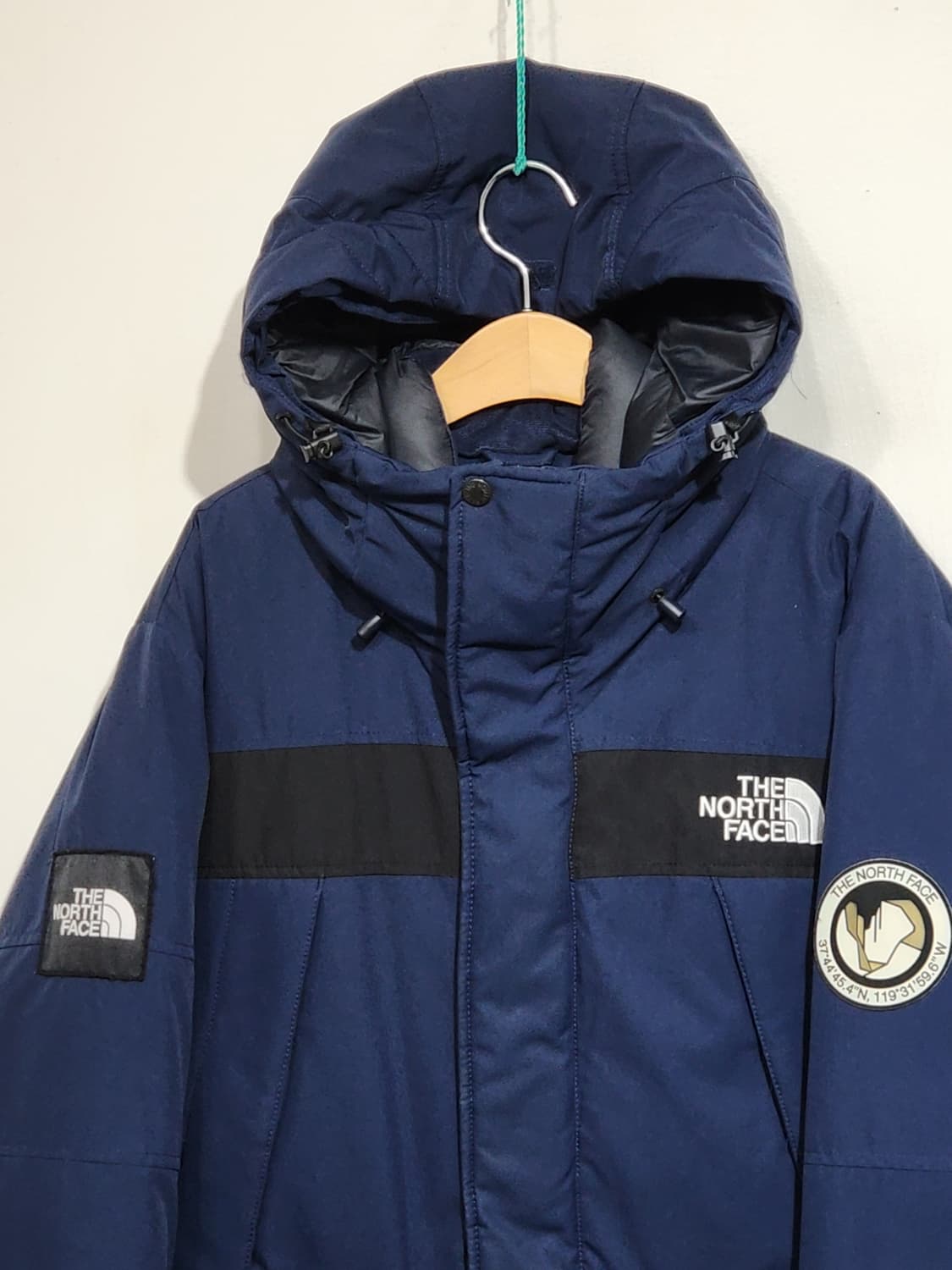 (XL) 노스페이스 거위털 패딩점퍼 네이비 구스다운 후드자켓  상품이미지2