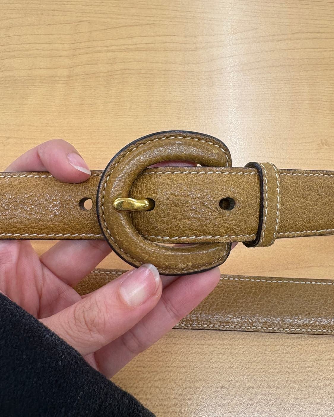 구찌 브라운 뱀부 레더 벨트 상품이미지6