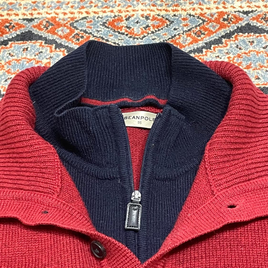 빈폴 레드 헨리폴라넥 울100 니트 남성95 상품이미지4