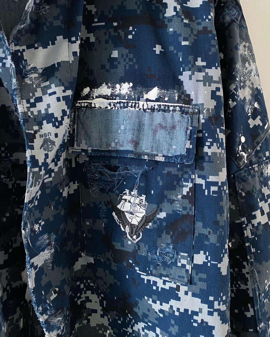 US ARMY 미해군 디스트로이드 페인팅 밀리터리 자켓 상품이미지4