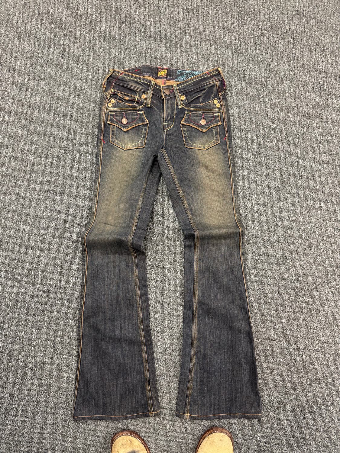 Brappers 빈티지 여성 전면 포켓 플레어진 상품이미지1