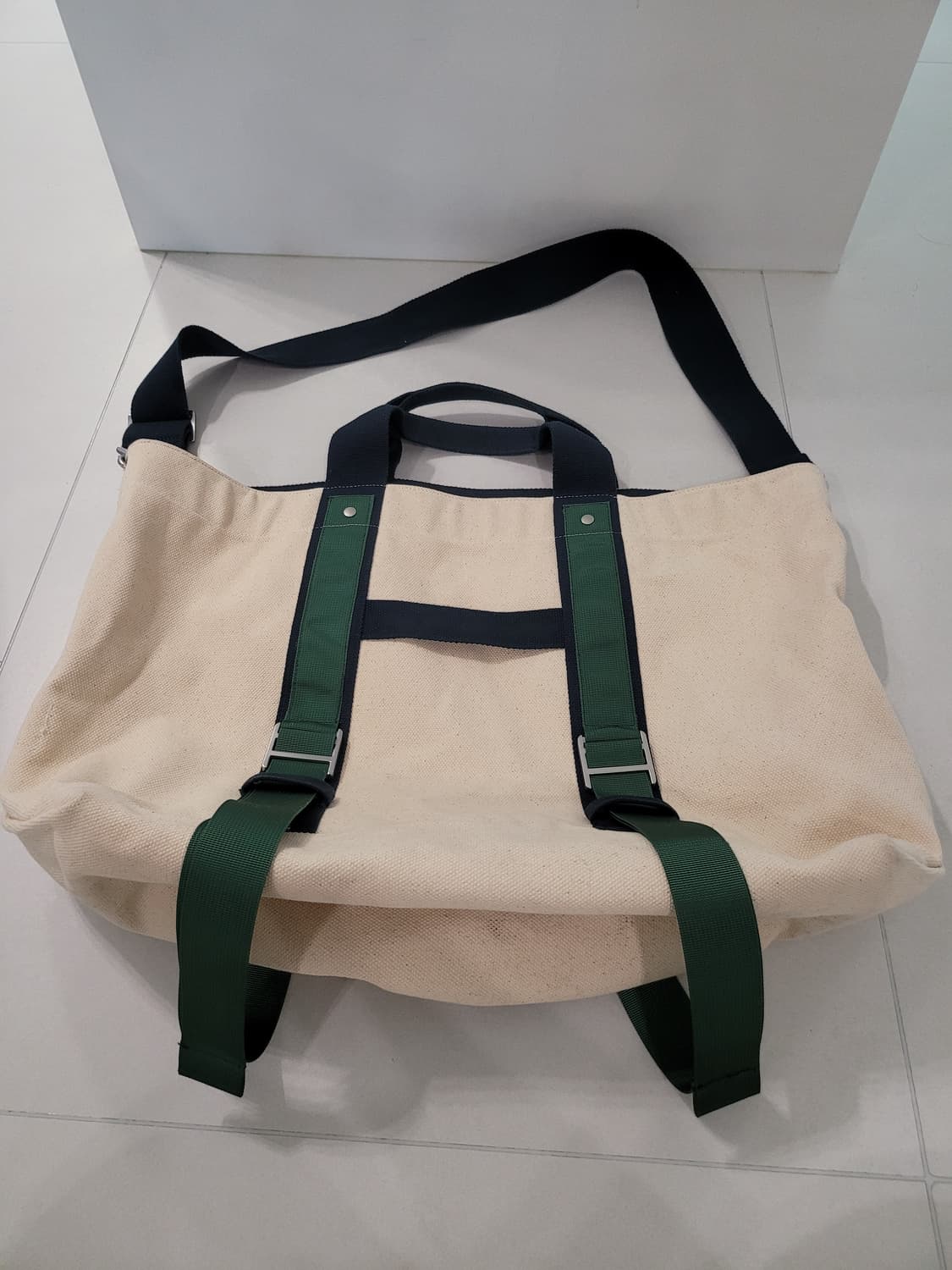 일꼬르소 정품] 일상과 여행을 잇는 감성, 웨빙 배색 캔버스 빅 토트백 상품이미지1