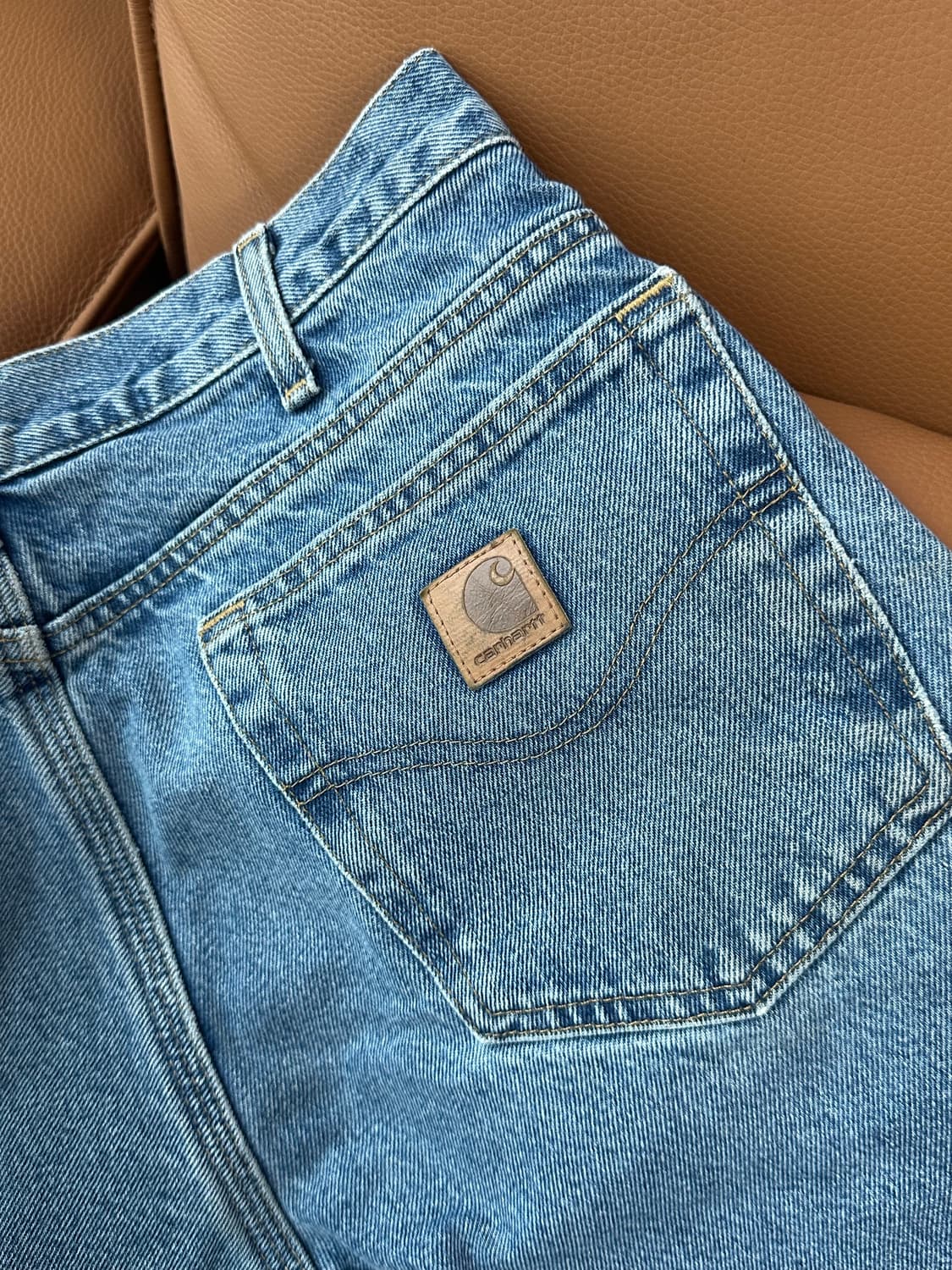 칼하트 데님 안감 체크 청바지 상품이미지4