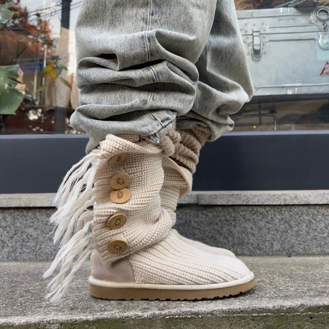 2000s Y2K 니트 카디 어그 부츠 상품이미지8