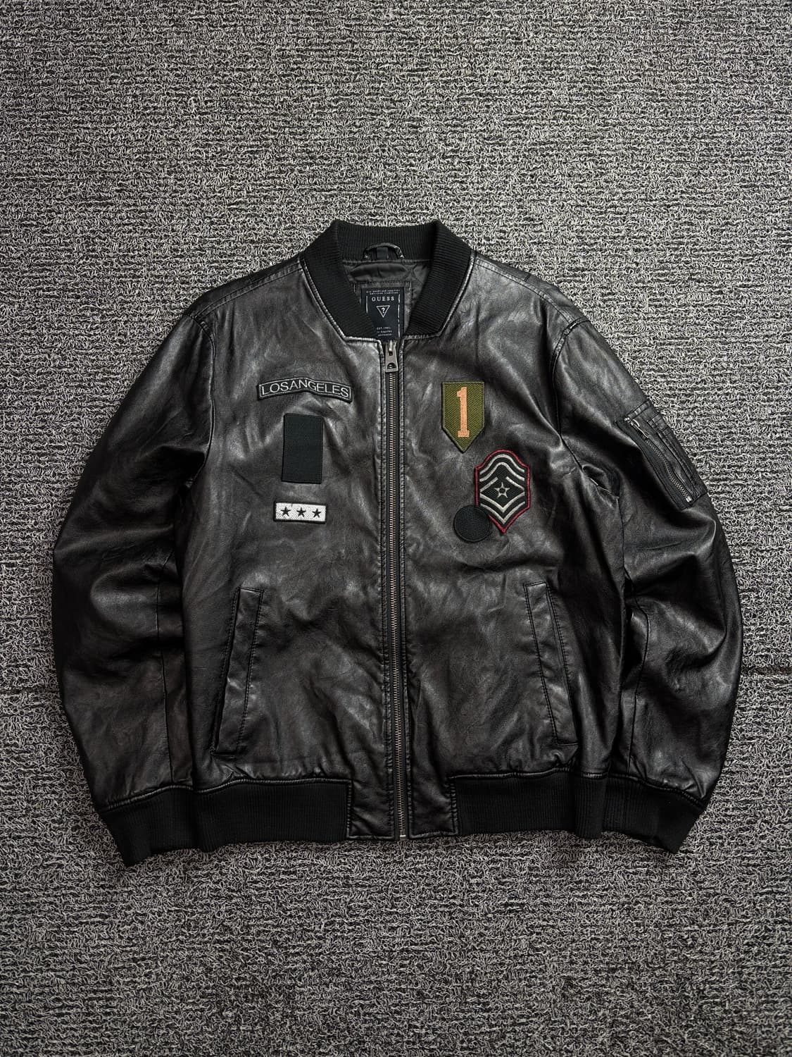 게스 올드스쿨 용자수 비건레더 봄버 자켓 2217 상품이미지2