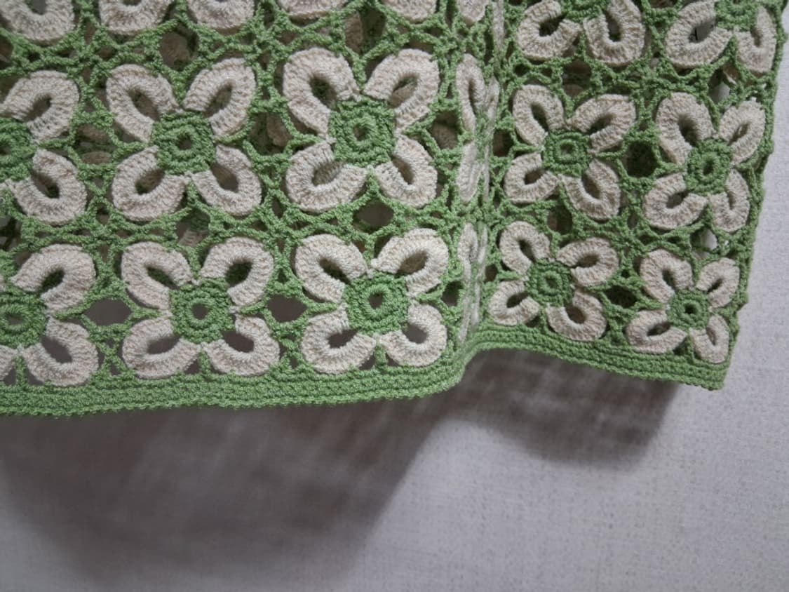 일본빈티지 핸드메이드 모티브 뜨게 크로셰 반팔탑 5566 상품이미지9