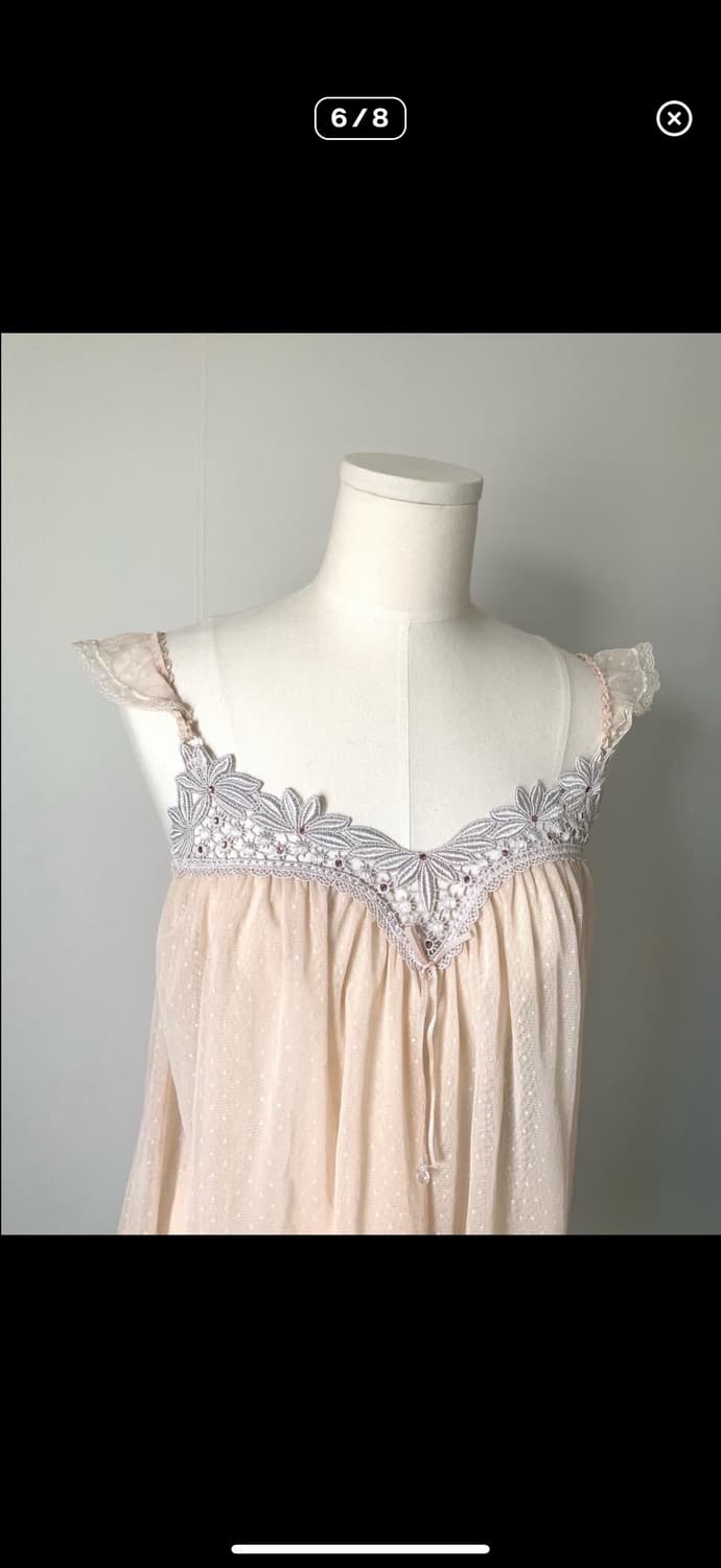 Peach Cubic Lace Sleevel 레이어드 슬리브 나시 상품이미지3