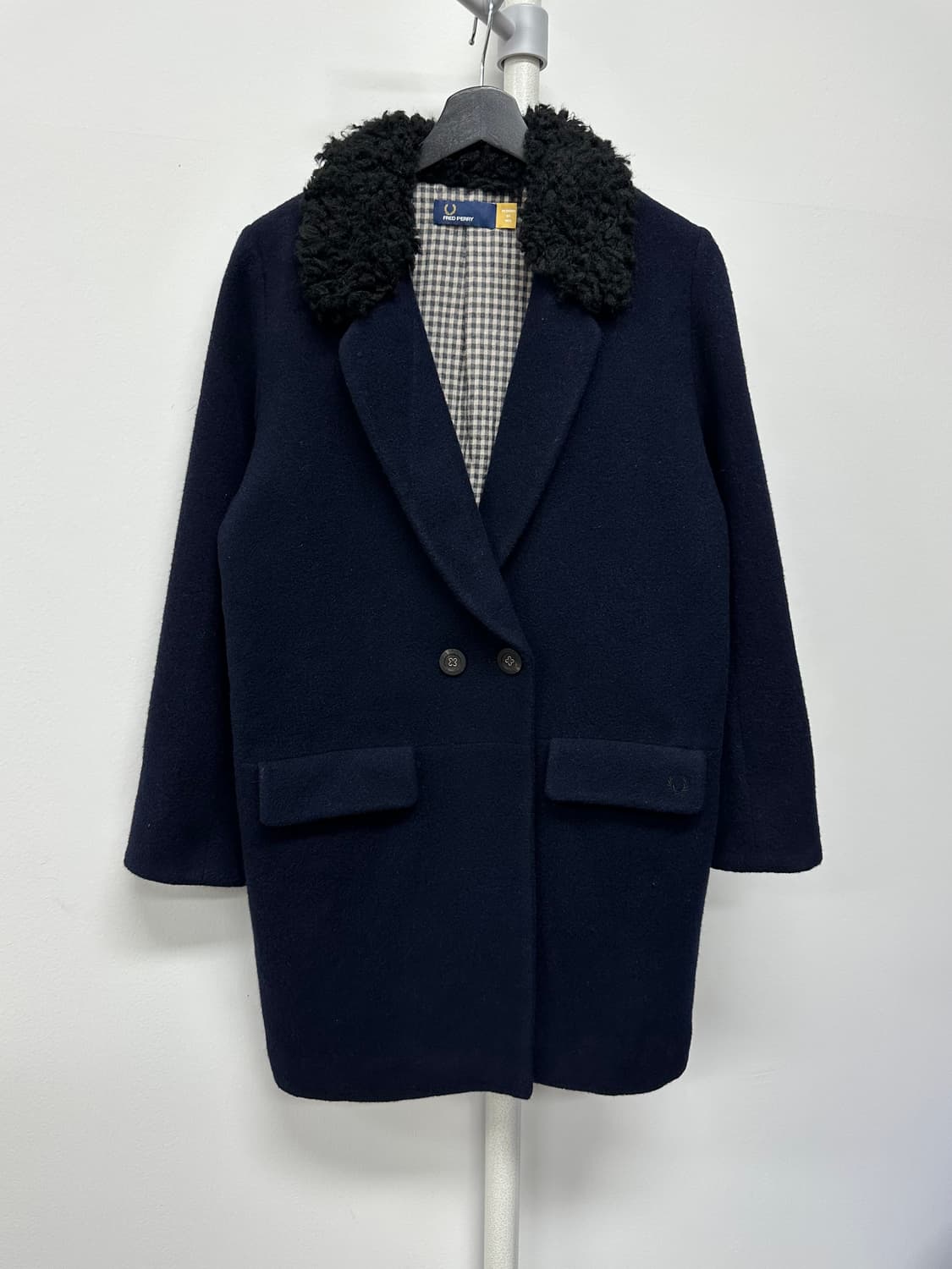 프레드페리 보아퍼 카라 울 앙고라 코트 상품이미지1