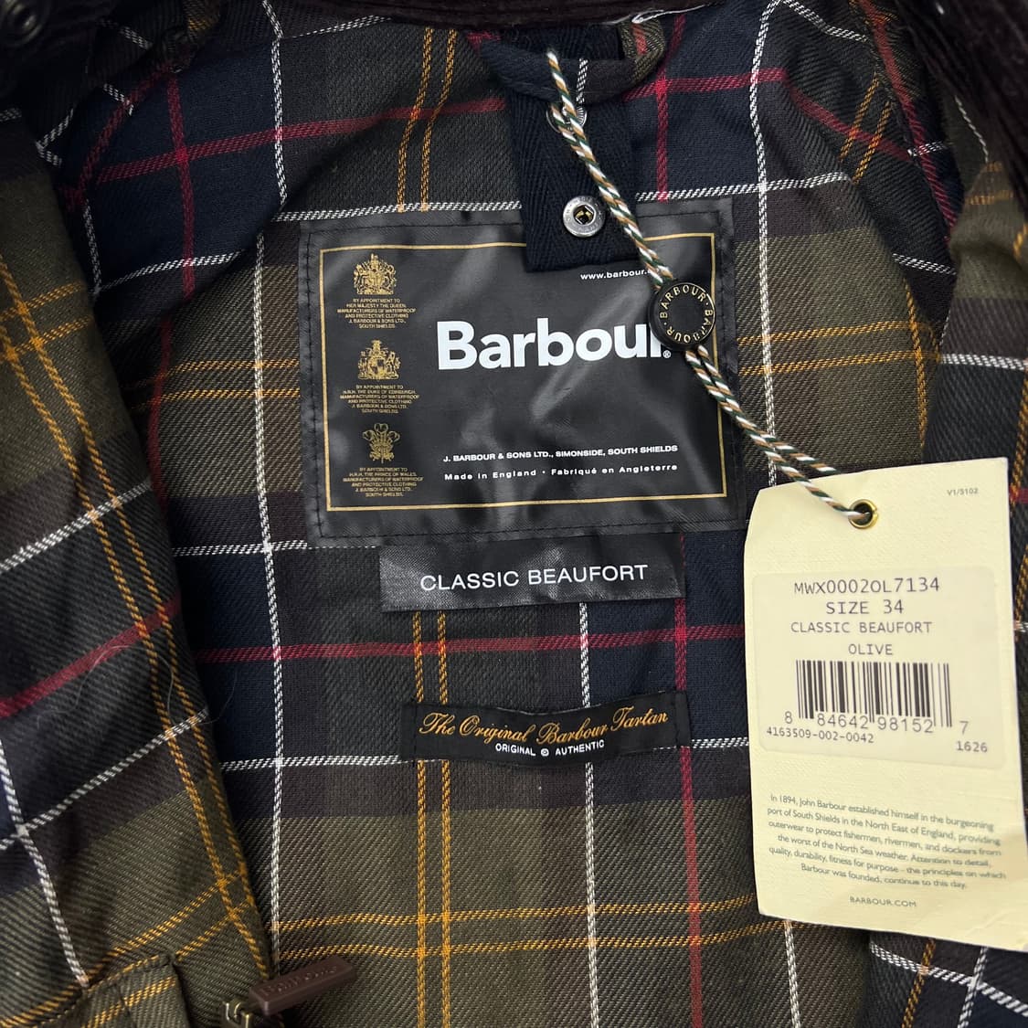 (새상품) 바버 클래식 비데일  올리브 왁스 자켓  상품이미지9