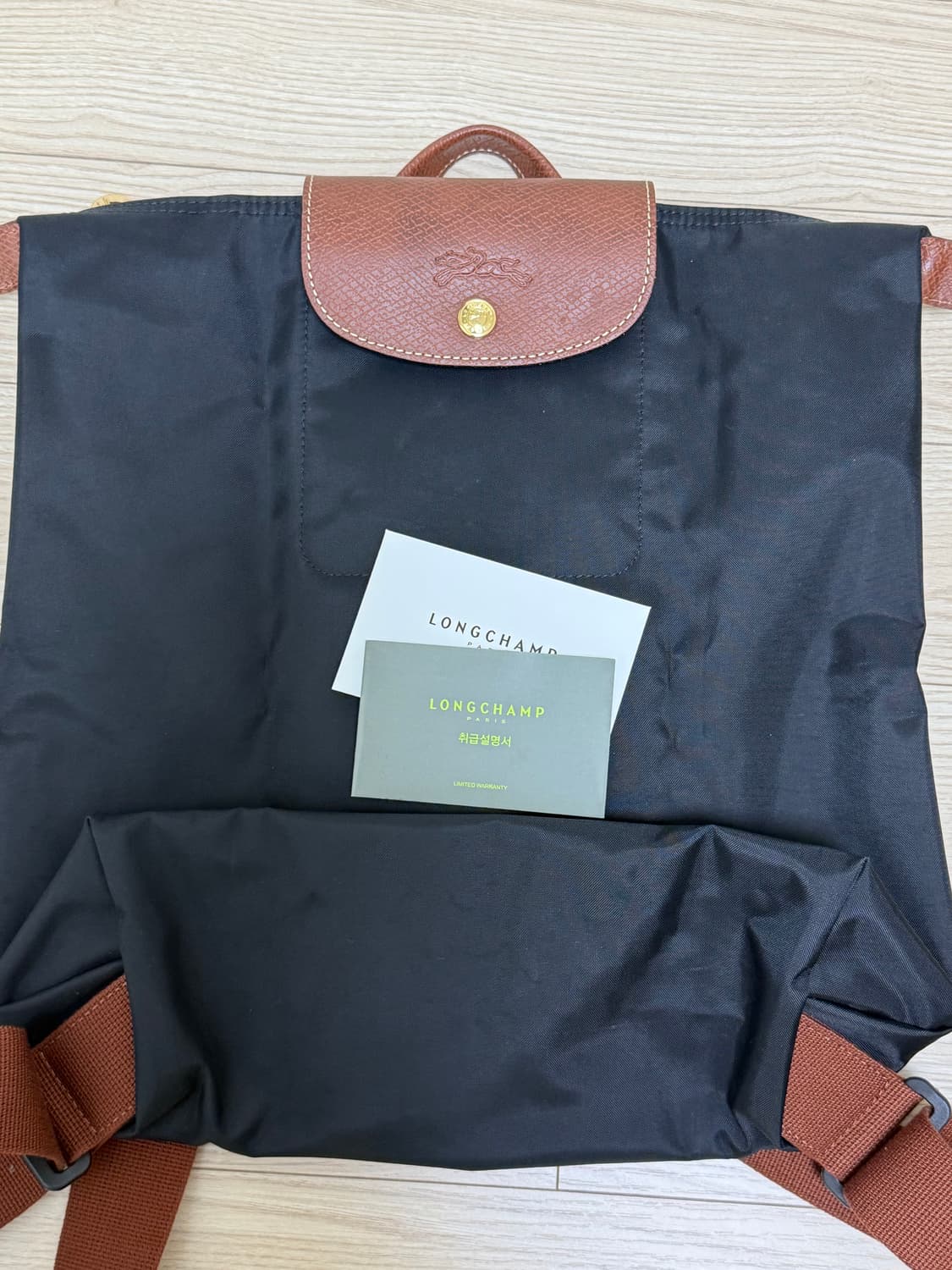 [정품] 롱샴 르 플리아쥬 오리지널 M 백팩 블랙 상품이미지2