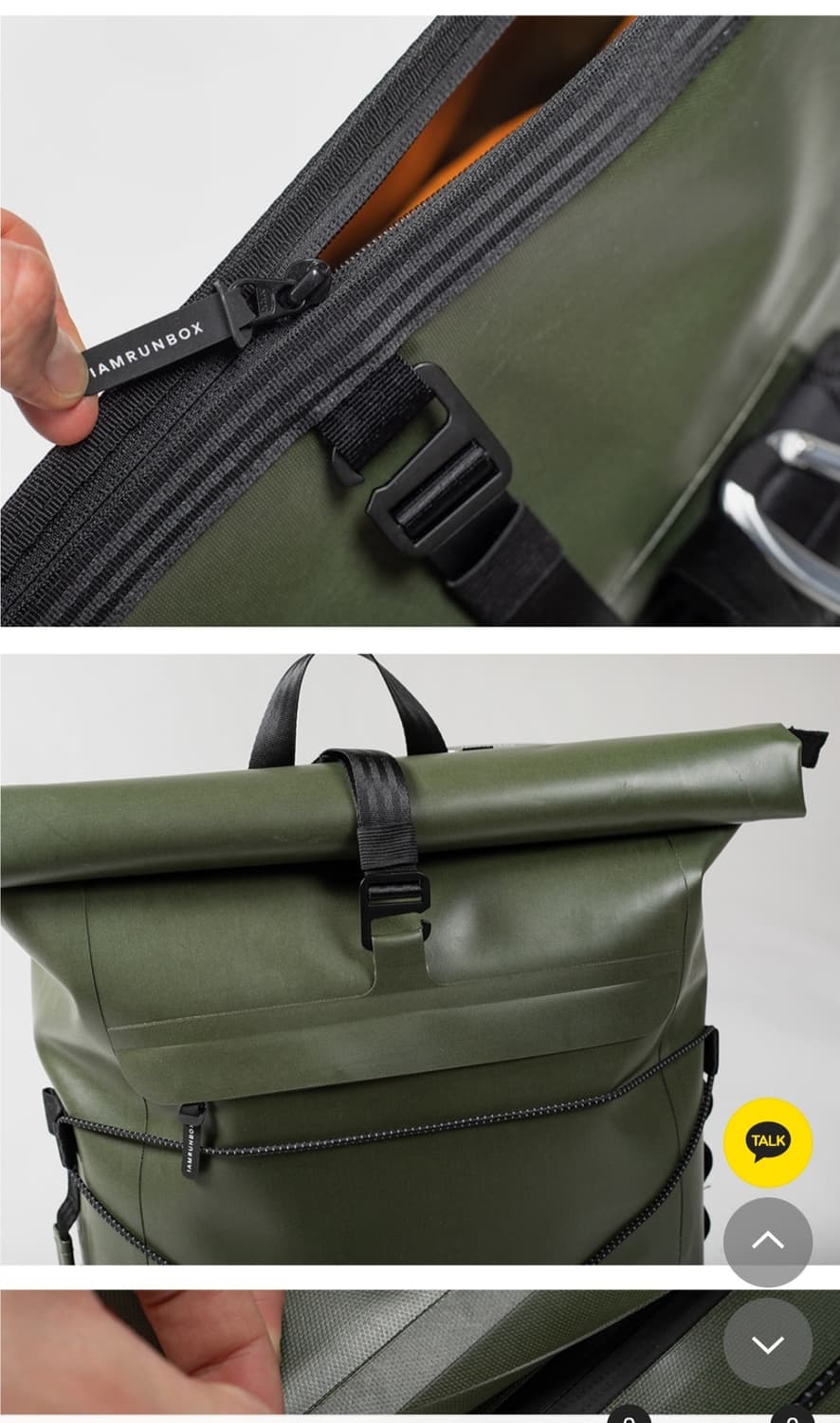 아이엠런박스(IAMRUNBOX) 롤탑 백팩 카키 20L 상품이미지6