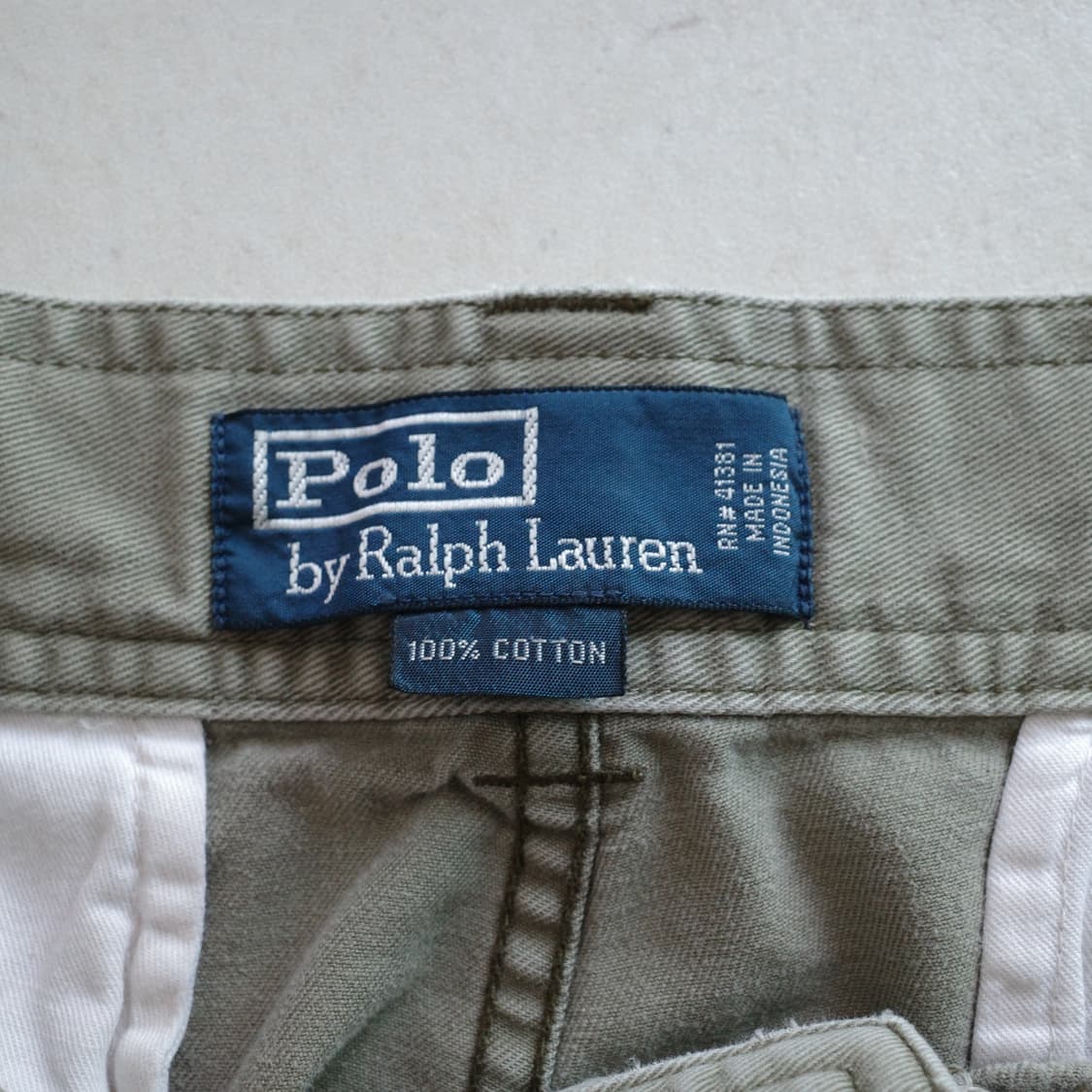 90s 폴로 랄프로렌 올드 카고 POLO 67 치노 반바지 카키 32 상품이미지4