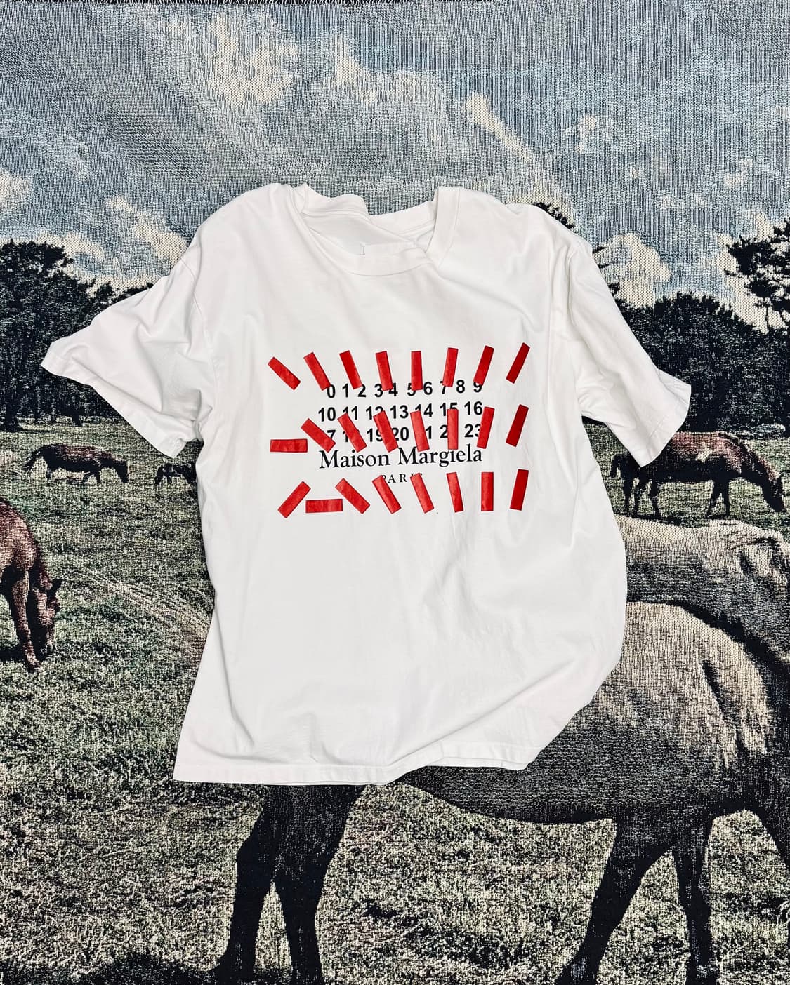 메종 마르지엘라 테이프 프린팅 티셔츠 상품이미지2