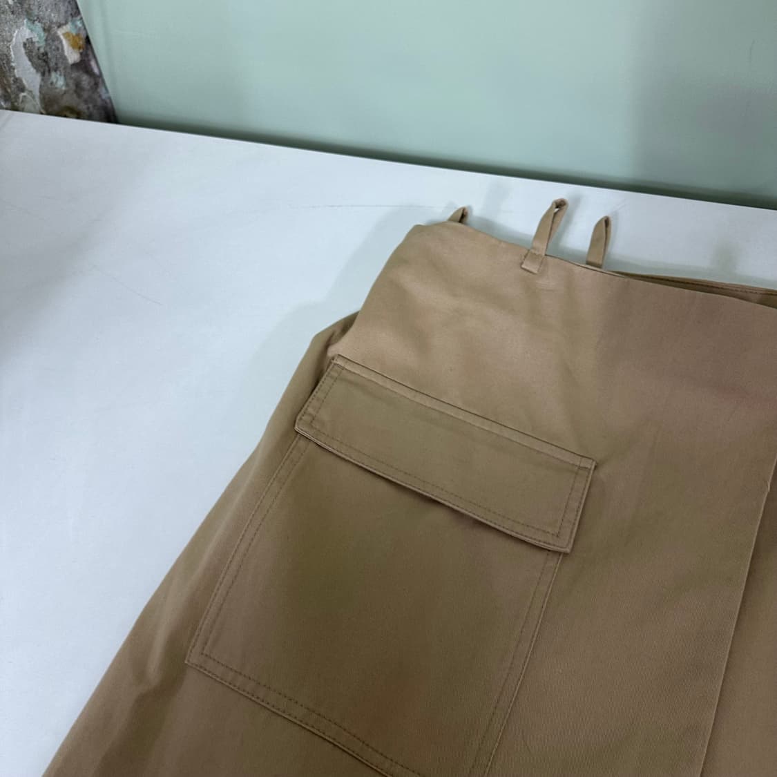 우먼L-XL 흐앤므 H&M 베이지 A라인 코튼 롱스커트 상품이미지3