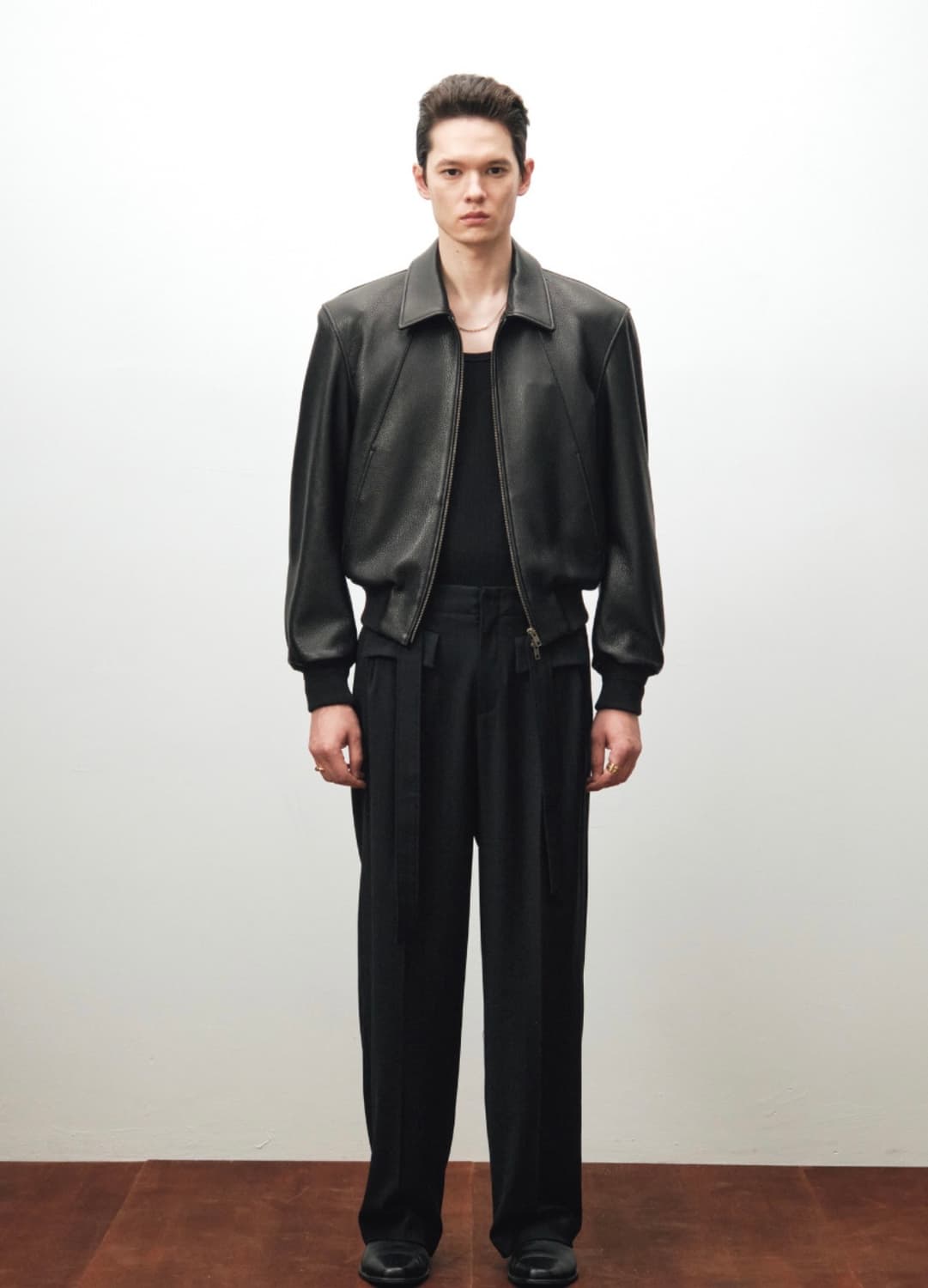 [48] 노이어 고트 슈렁큰 레더 가죽 자켓 블랙 상품이미지4